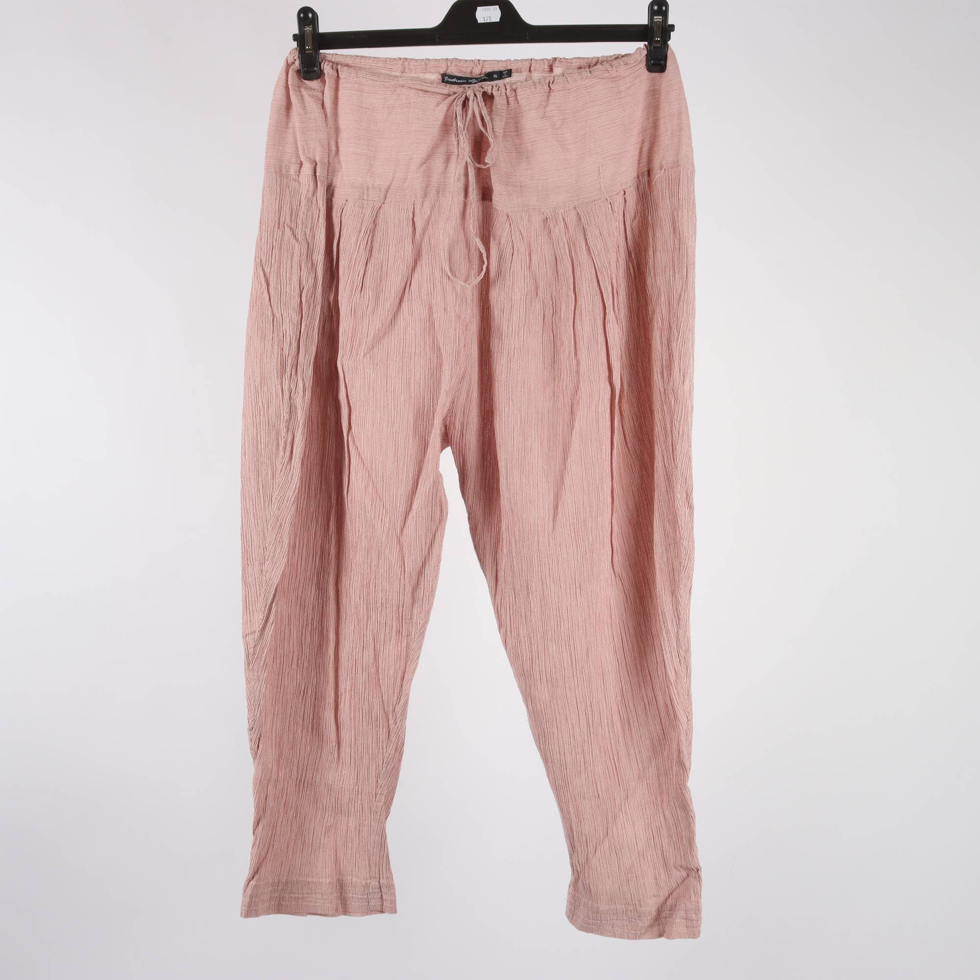 Byxor, Gudrun Sjödén,röd, vit, randig, stl. XL