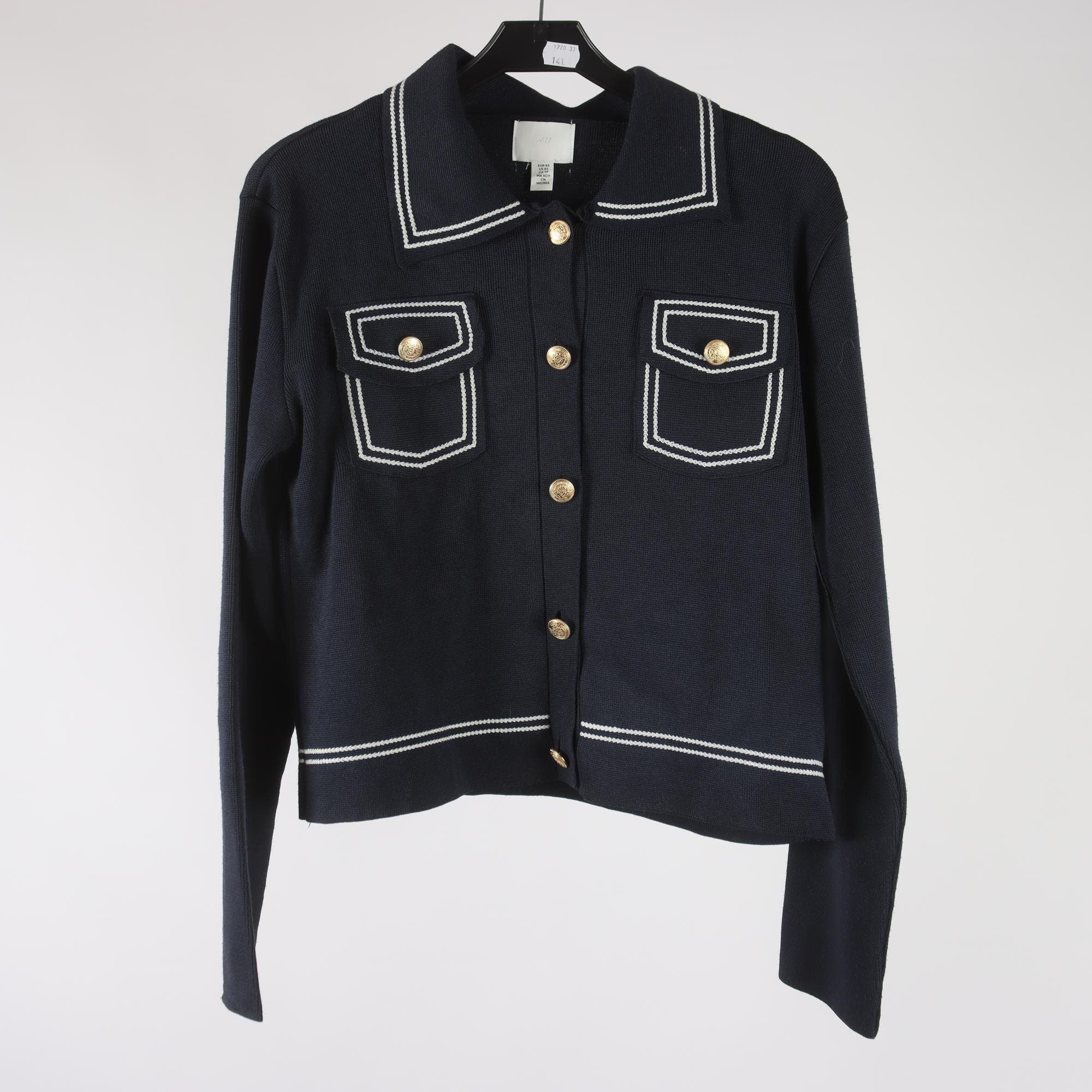 Kofta, H&M, blå, vit, stl. XS