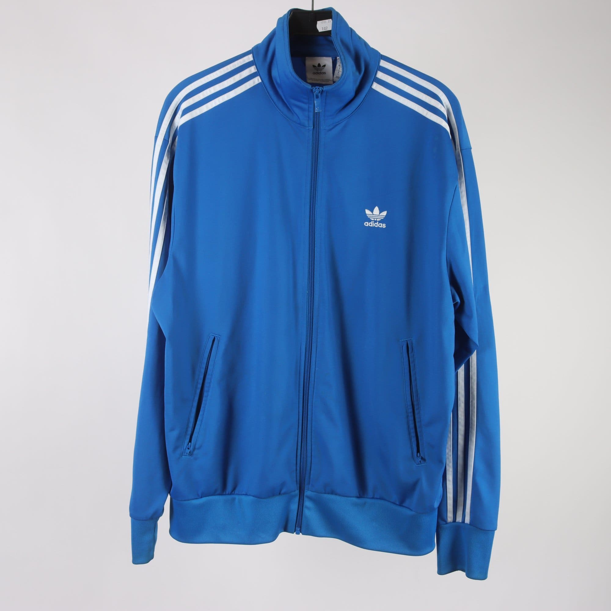 Sportjacka, Adidas, blå, vit, stl. L
