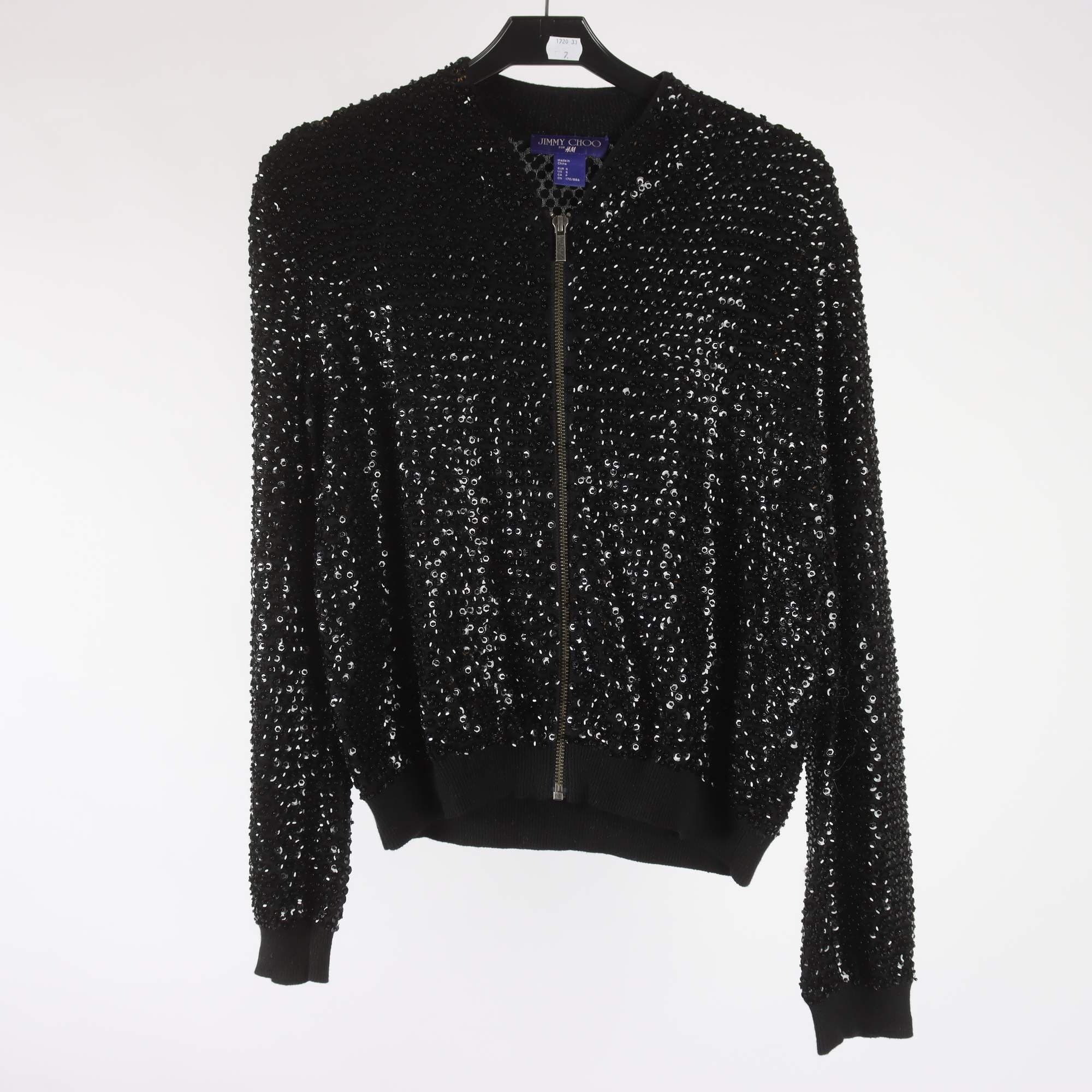 Kofta, Jimmy Choo x H&M, svart, paljetter, stl. S