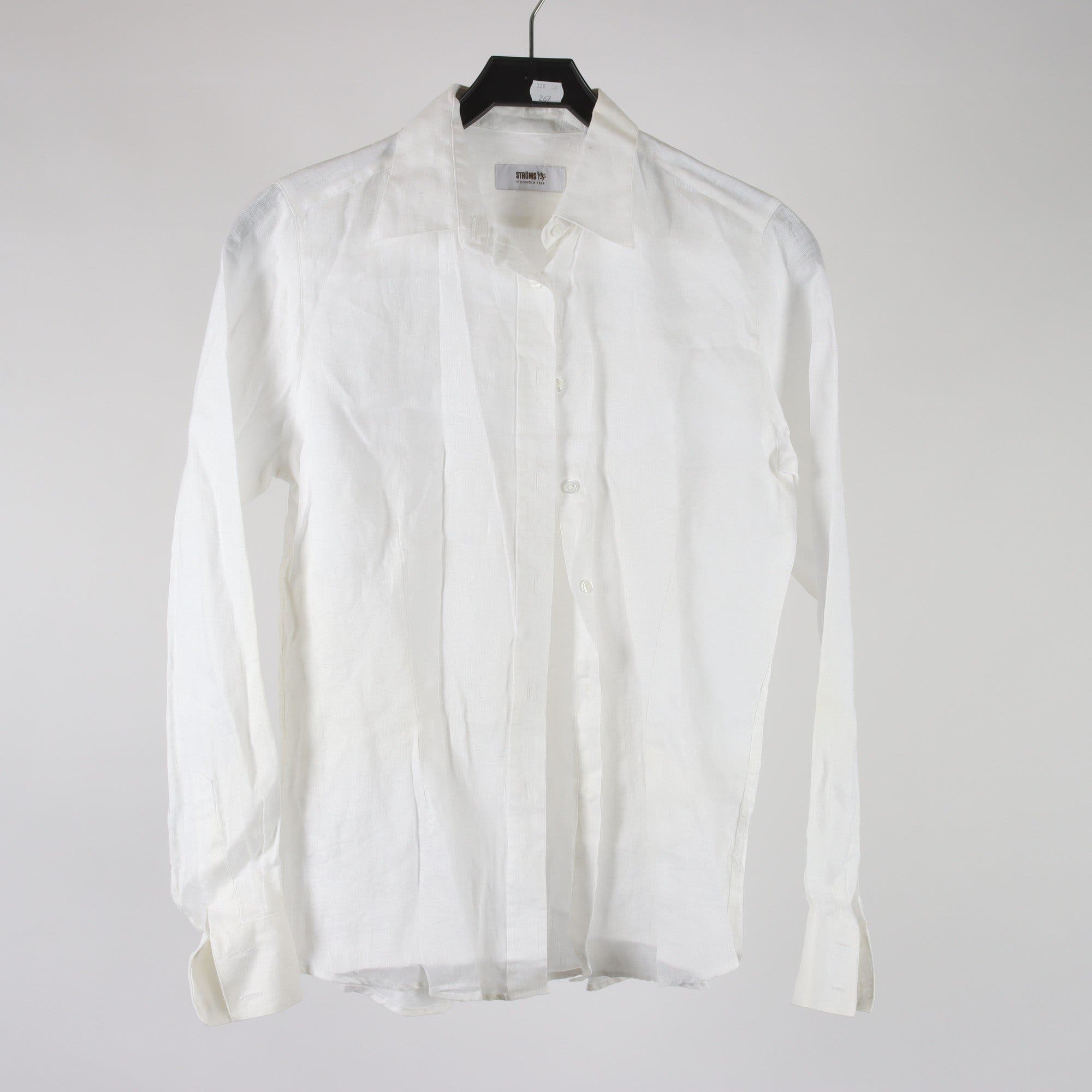 Blus, Ströms, vit, 100% lin, stl. 36.