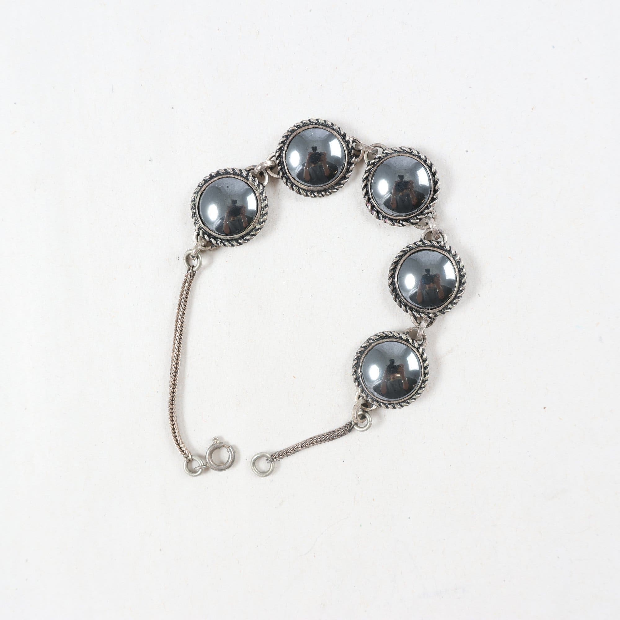 Armband, silver m. stenar