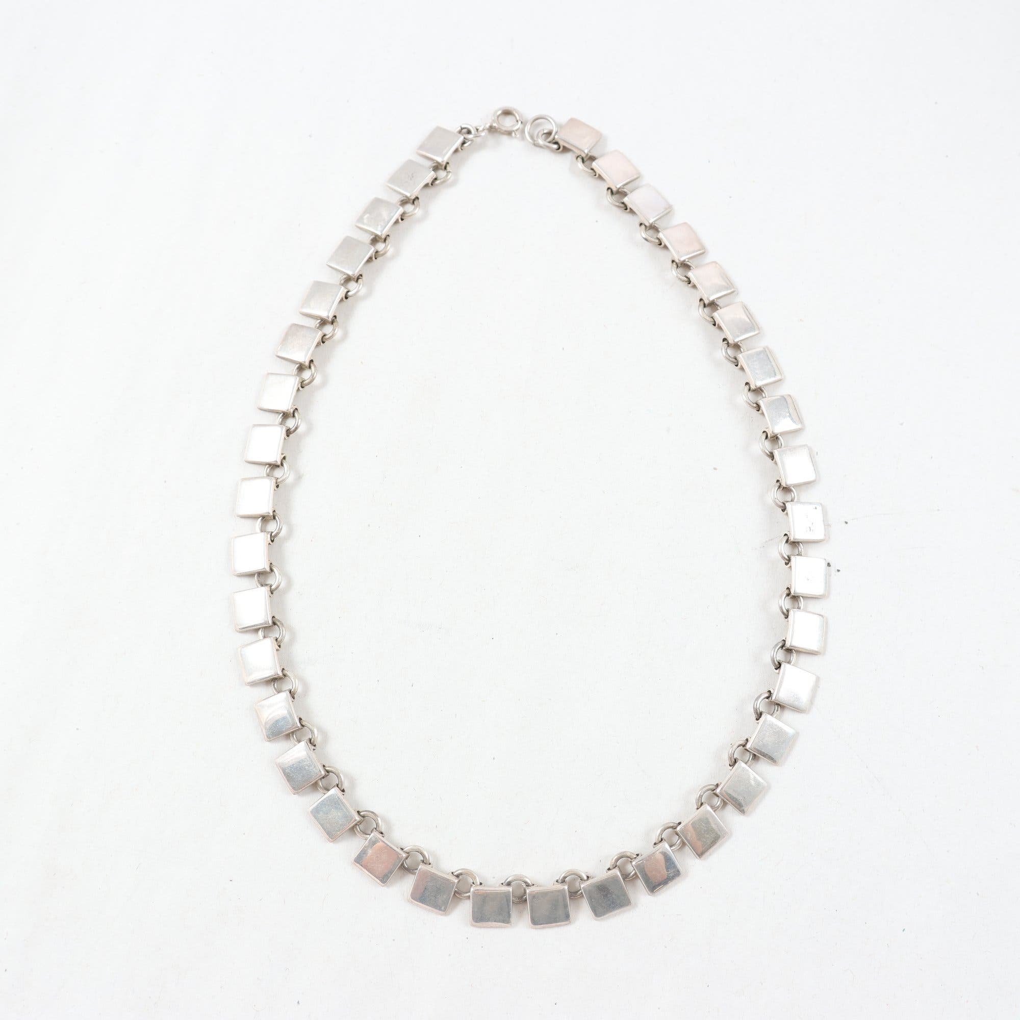 Halsband, collier, kvadrater, silver 925