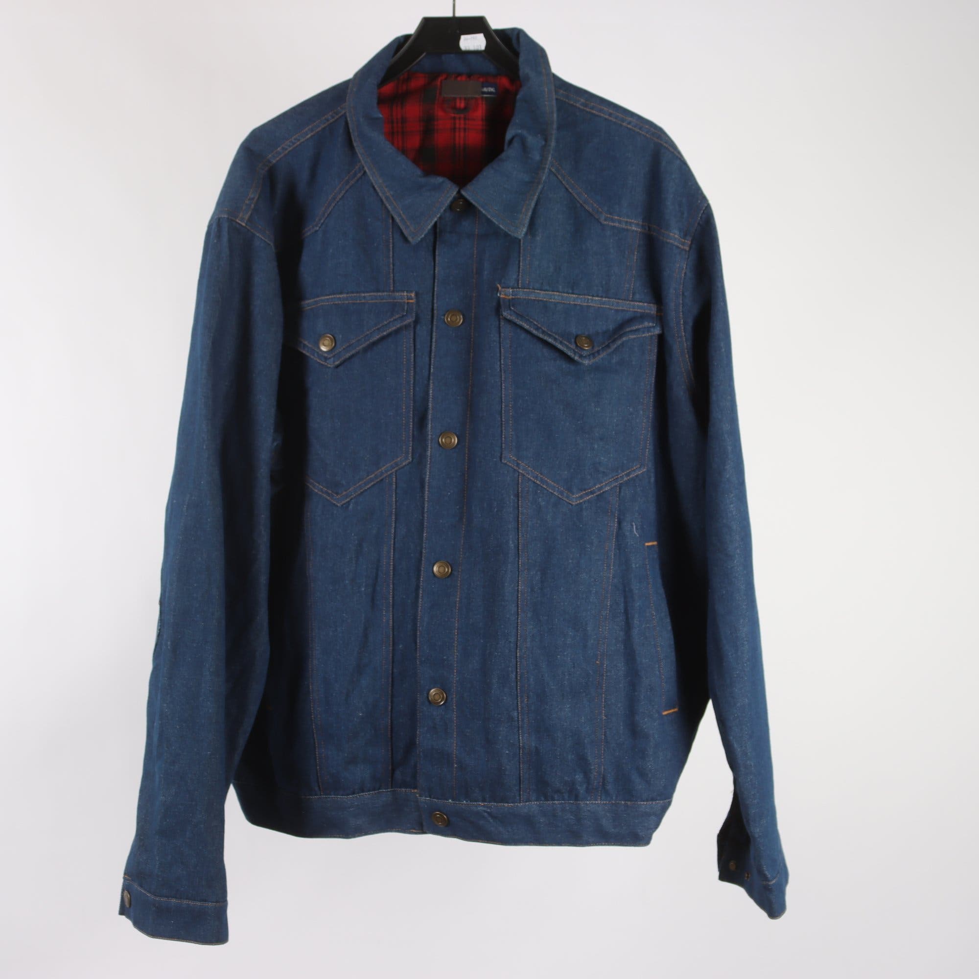 Fodrad jeansjacka, stl. XXL