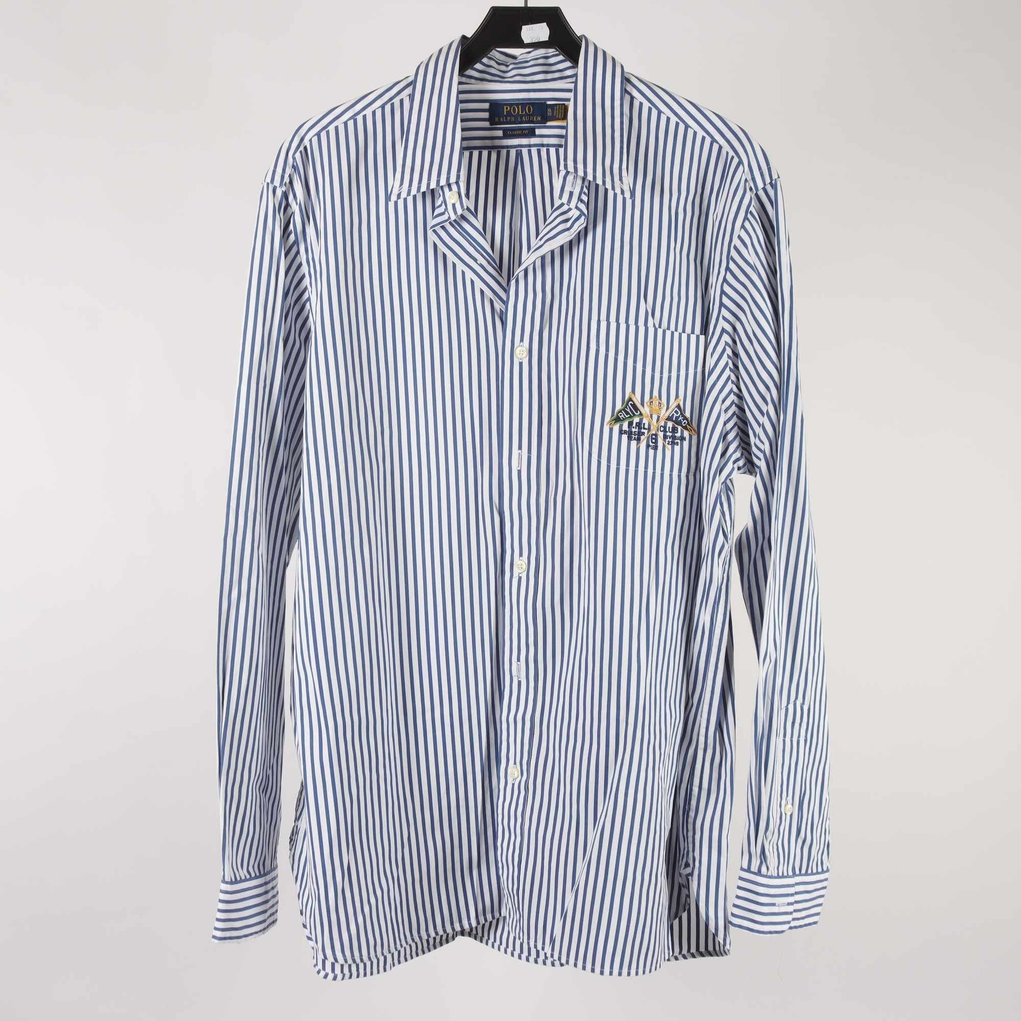 Skjorta, Polo Ralph Lauren, randig, vit, blå, stl. XL.