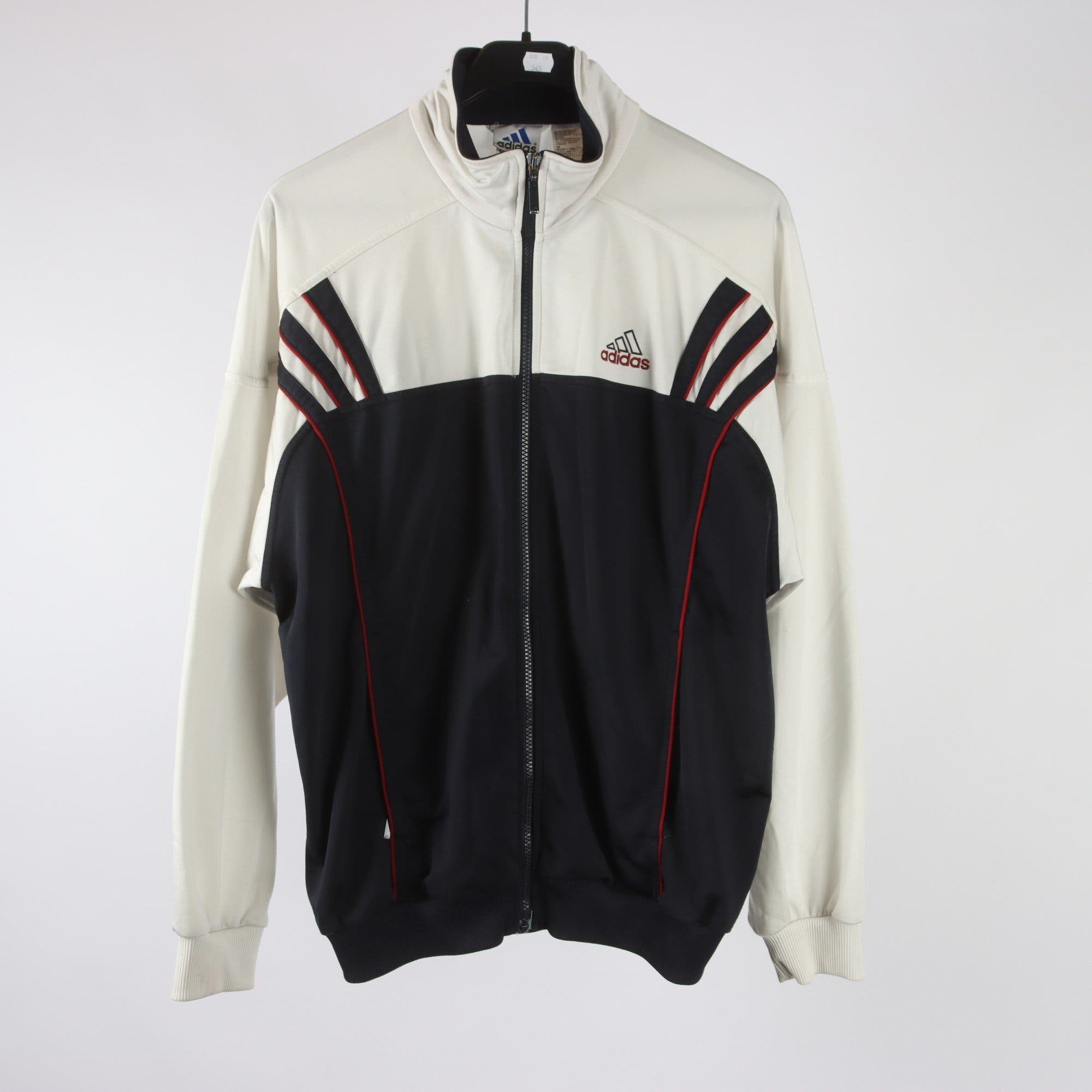 Träningsjacka, Adidas, blå, vit, stl. ca. L/XL.
