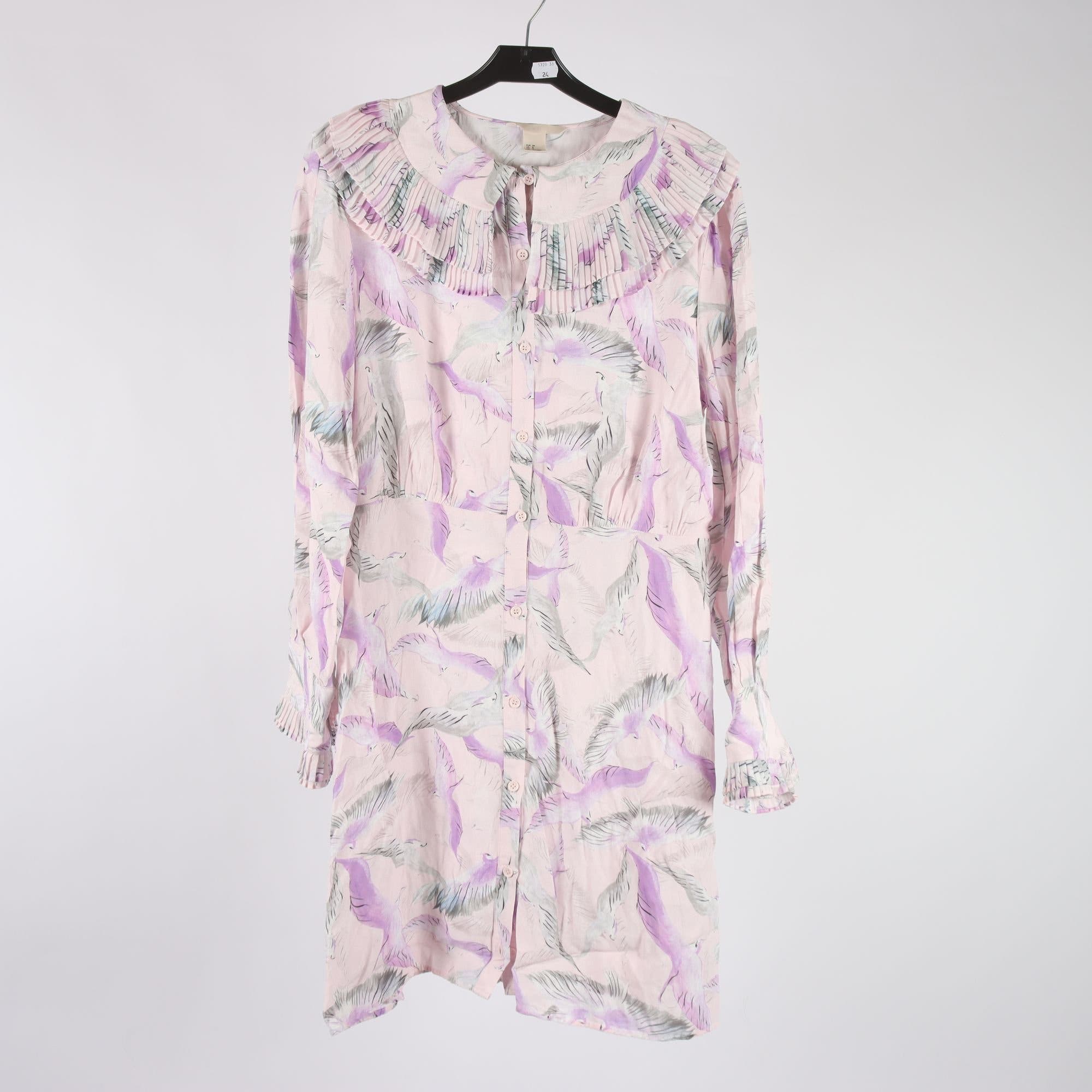 Klänning, H&M, rosa, mönstrad, stl. 38