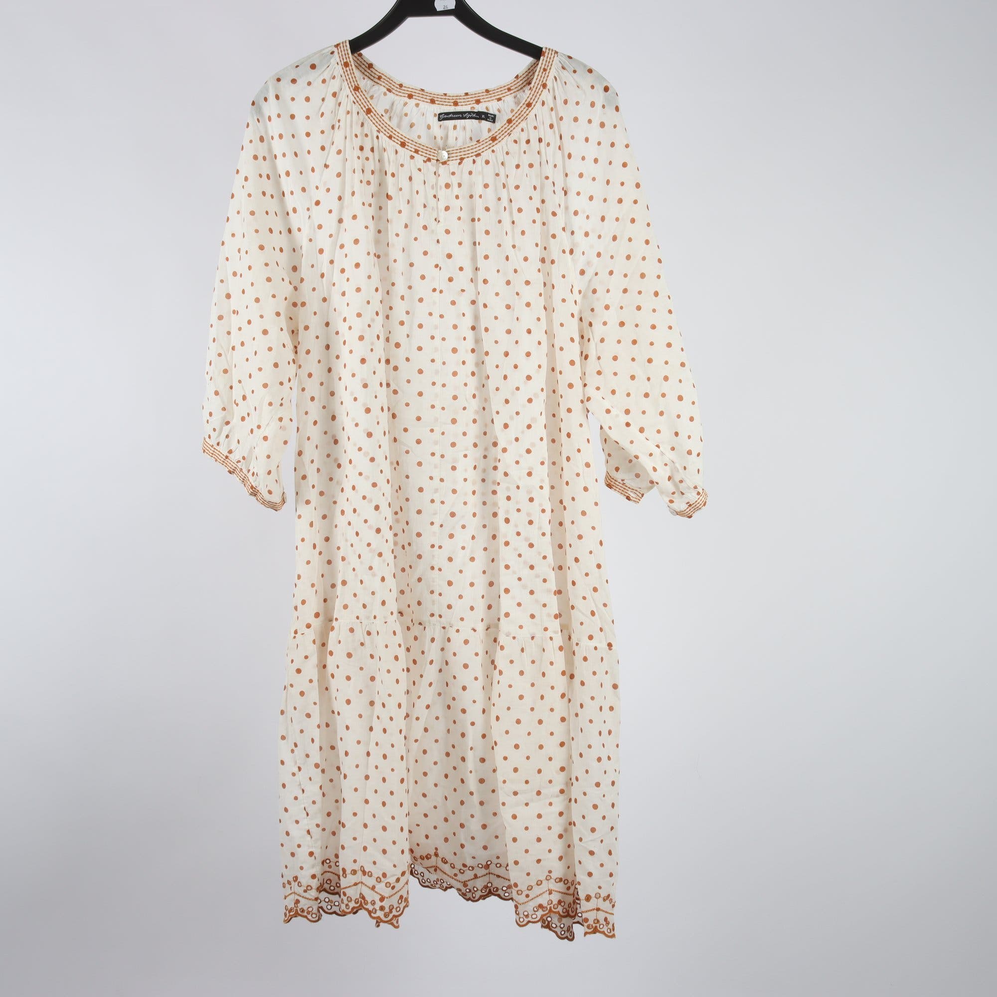 Klänning, Gudrun Sjödén, vit, prickig, stl. XL