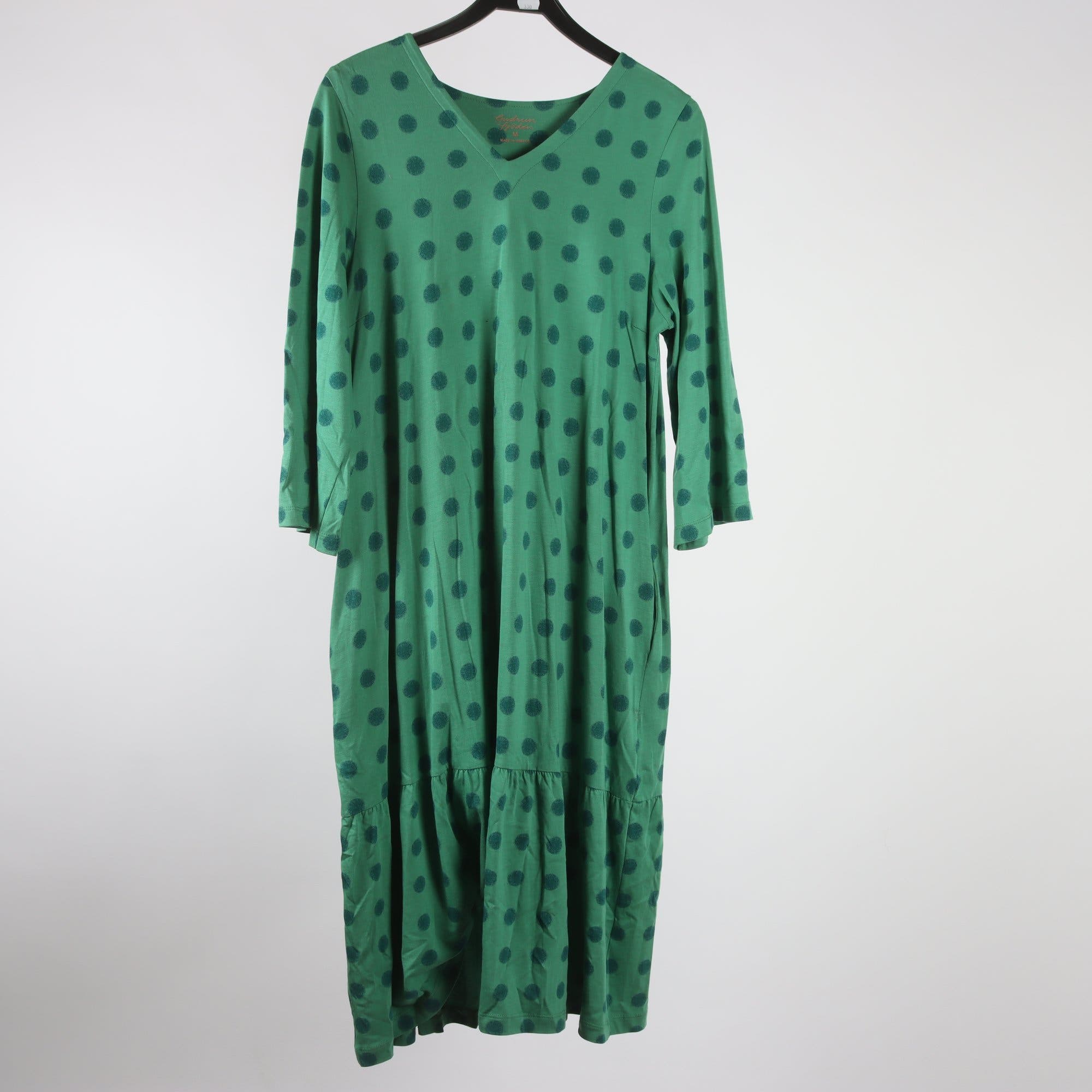 Klänning, Gudrun Sjödén, prickig, grön, stl. M.