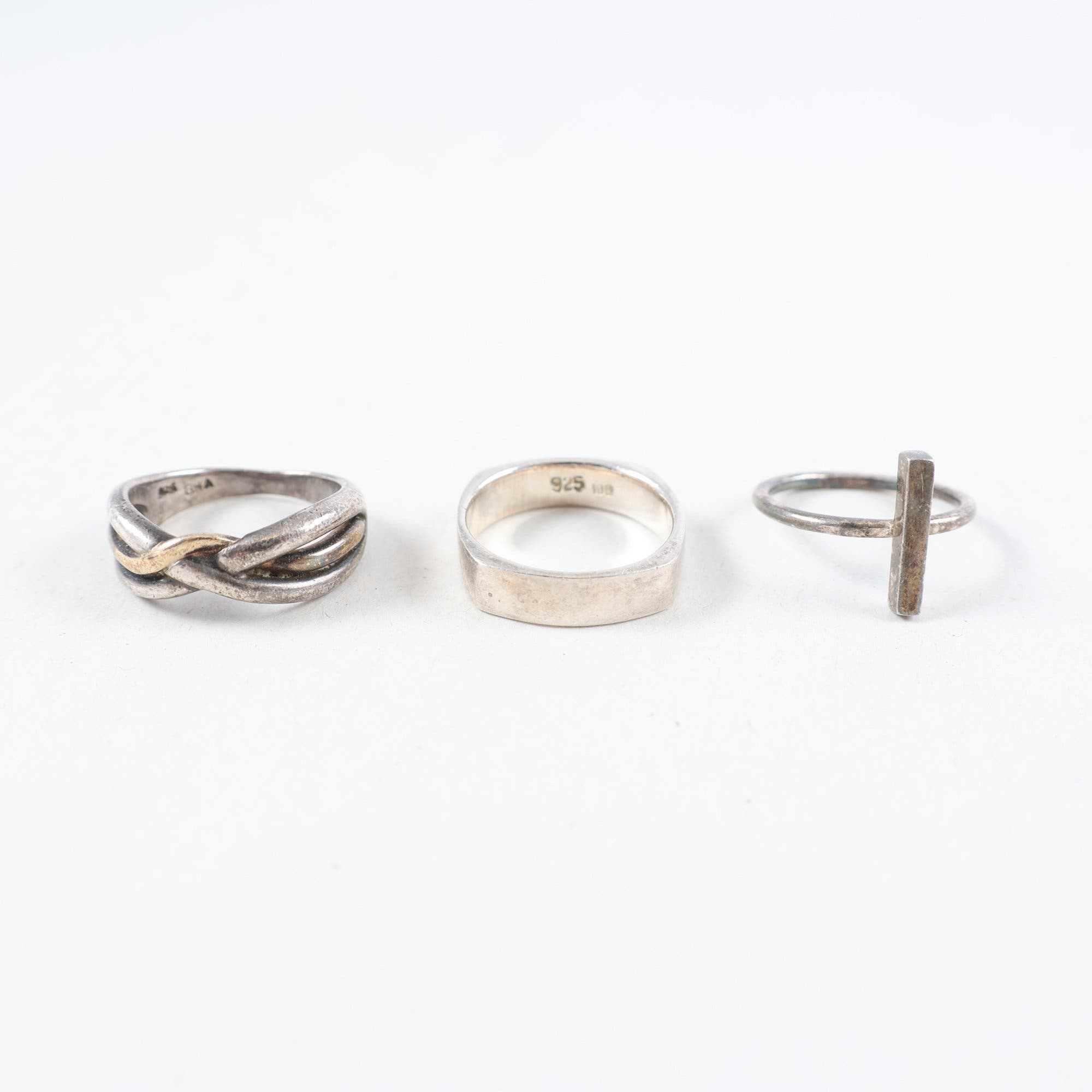 Ringar, silver, 3 st