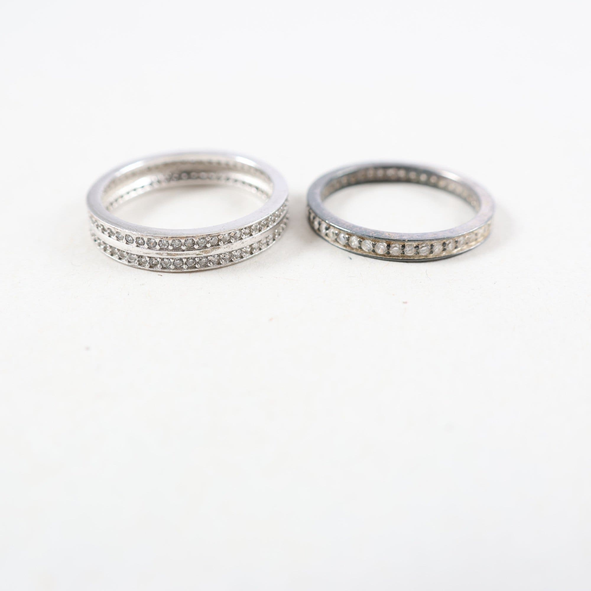 Ringar, silver 925, stenar, 2 st