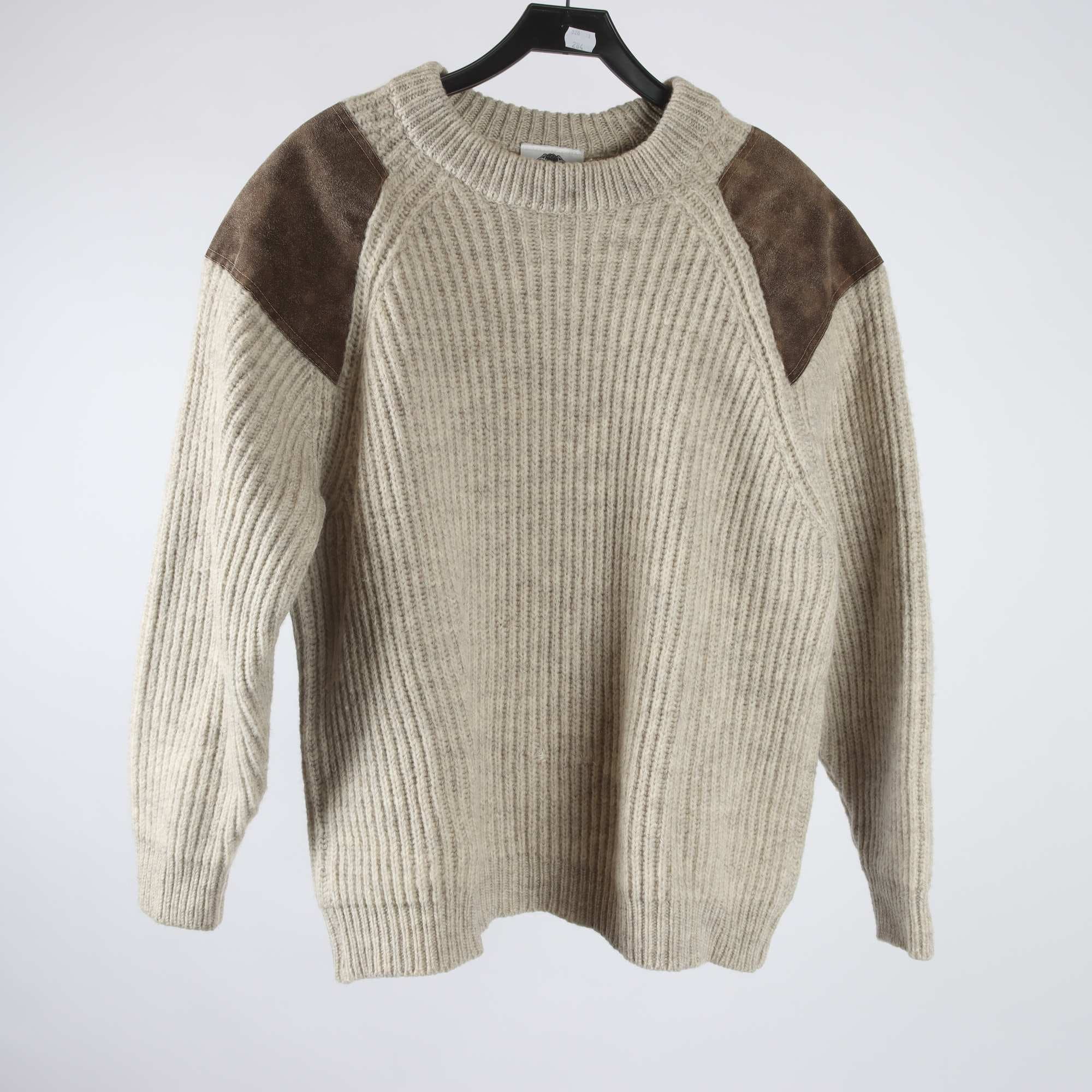 Tröja, Black Sheep, beige/grå, 100% ull, stl. XL.