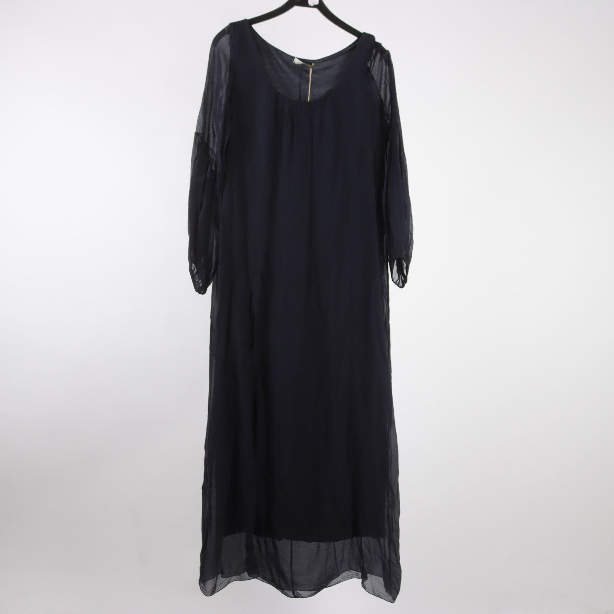 Klänning, Stank, blå, siden/viscose, blå, stl. L/XL