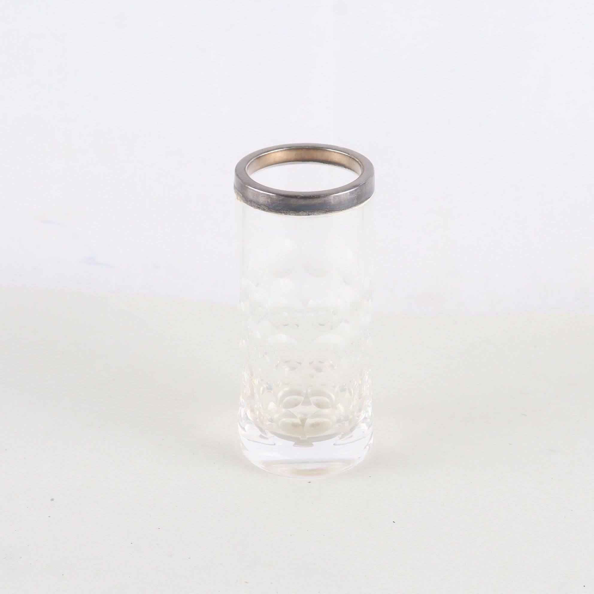 Vas, opalslipat glas, sterling silver