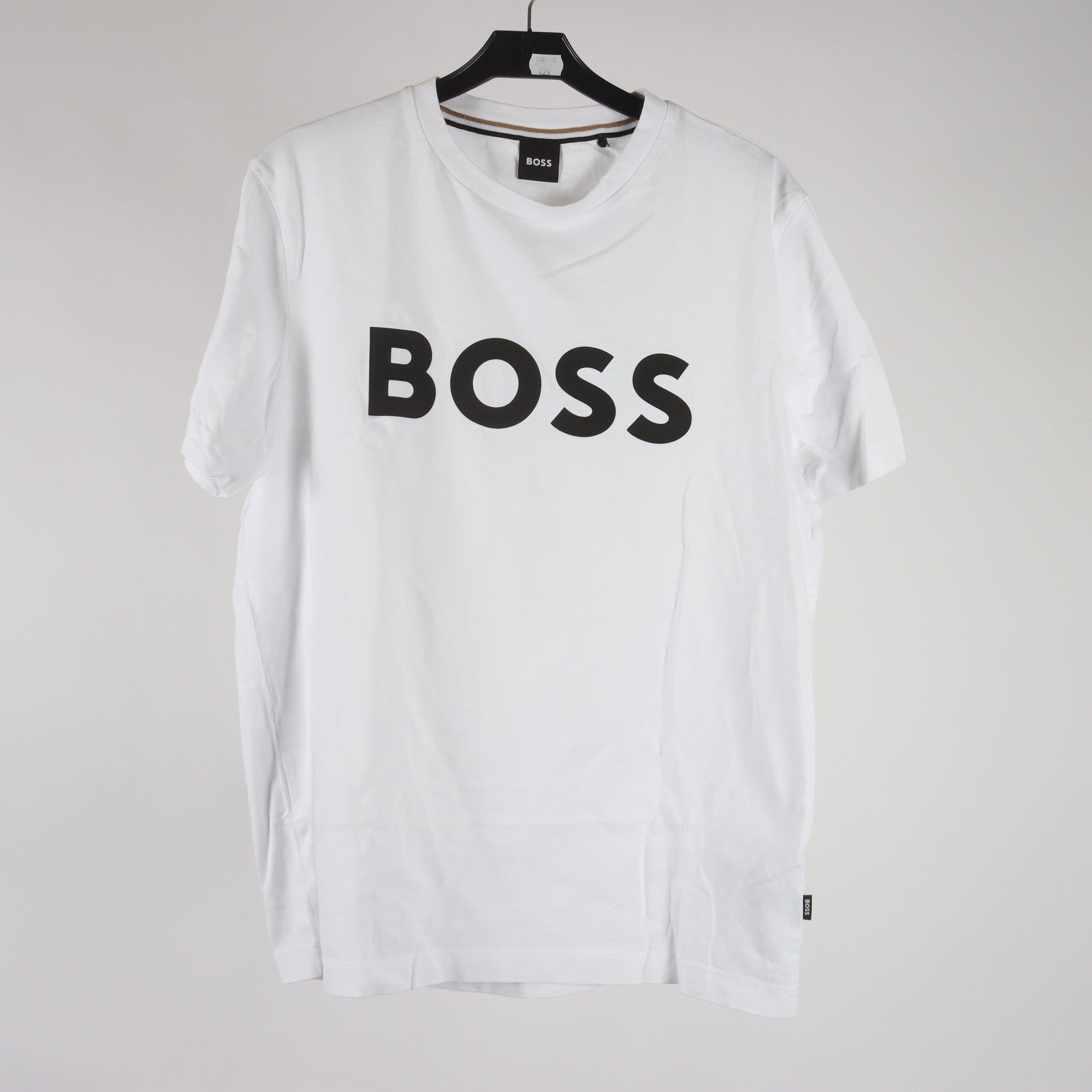 T-shirt, Boss, vit, svart, stl. S.