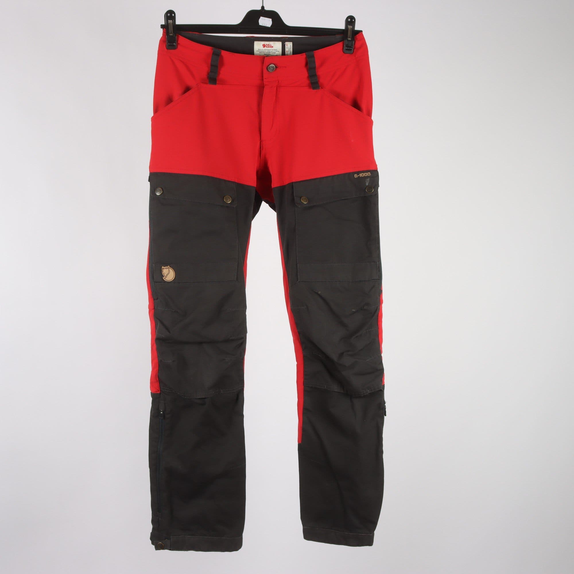 Friluftsbyxor, Fjällräven, G-1000, röd, stl. 38.