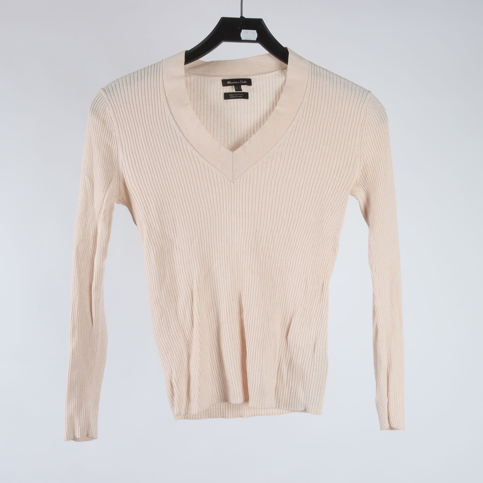 Tröja, Massimo Dutti, beige, 55% silke, stl. S.