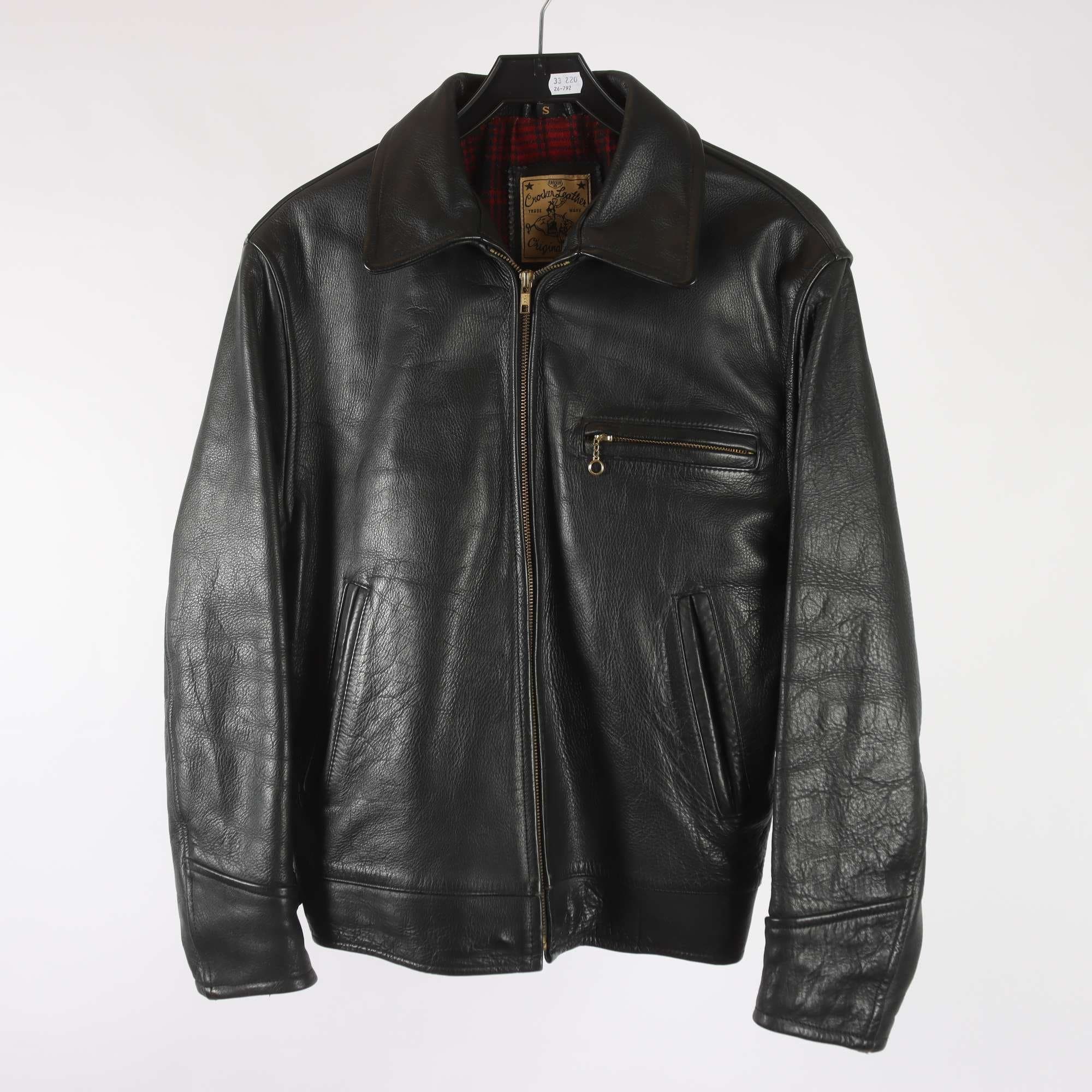 Skinnjacka, Crocker Leather, 100% läder, stl. S