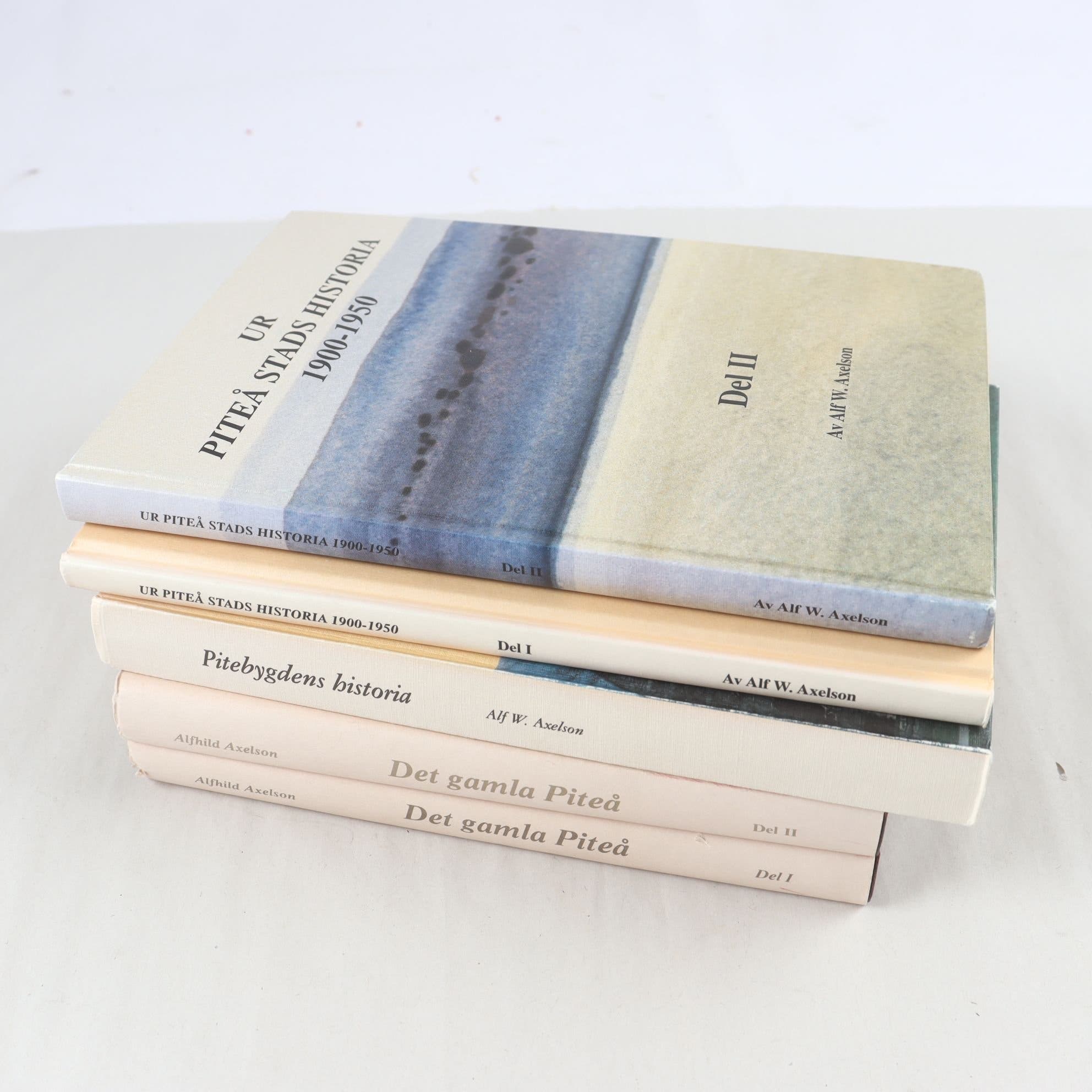 Hembygdslitteratur från Piteå, bokpaket med 5 volymer