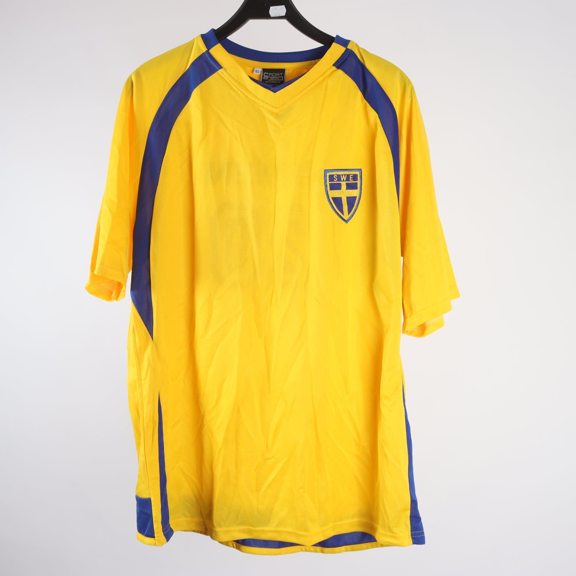 Sporttröja, C Sport, Sverige, gul, blå, stl. XL.