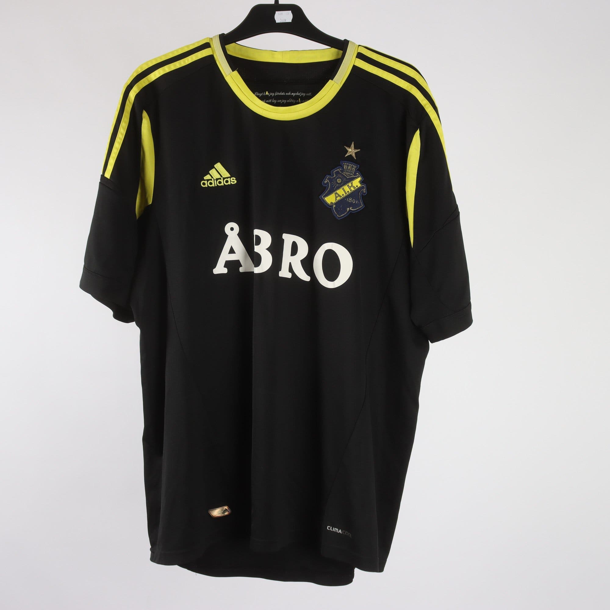 Sporttröja, Adidas, AIK, gul, svart, stl. XL.