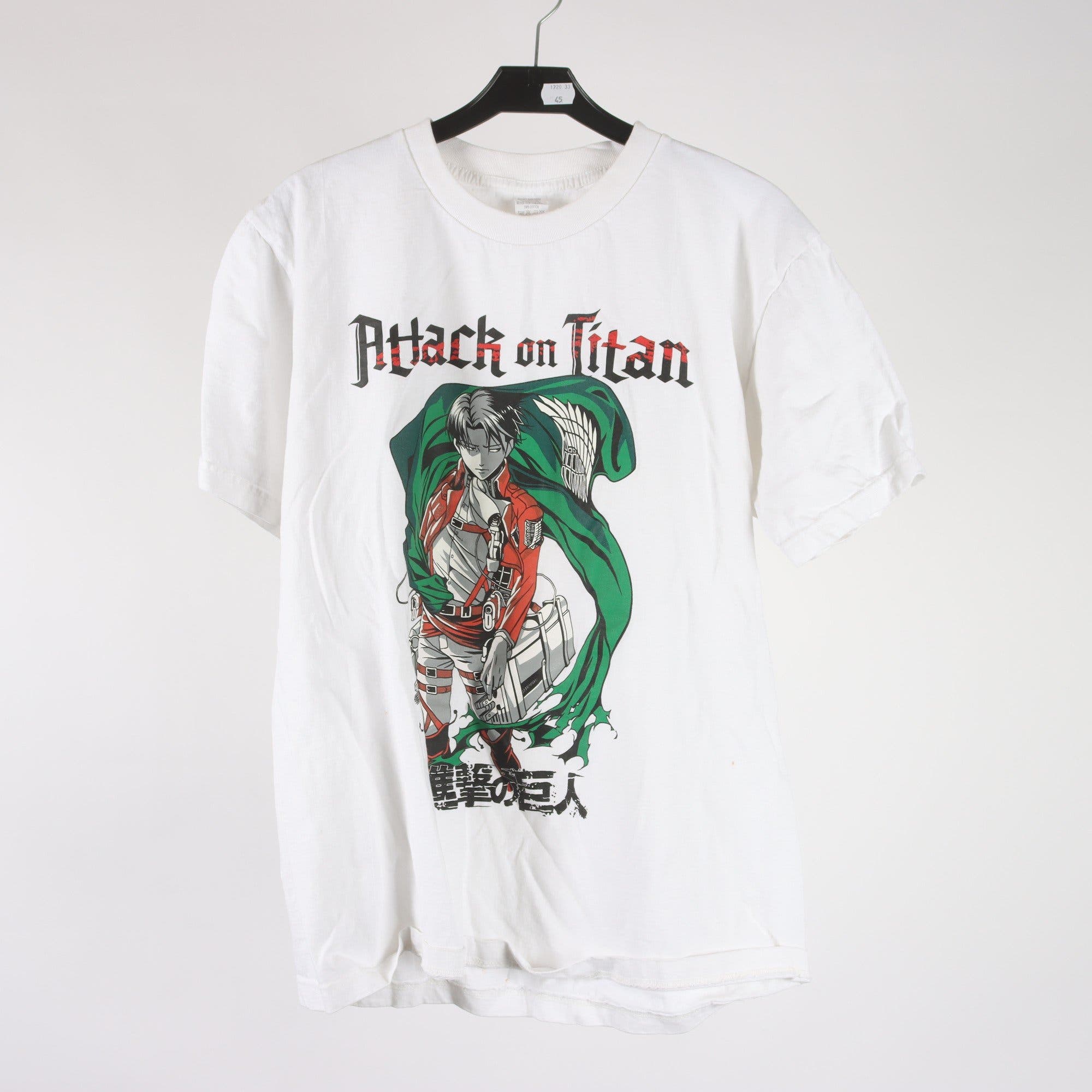 T-shirt, Okänt, Attack on Titan, vit, stl. M