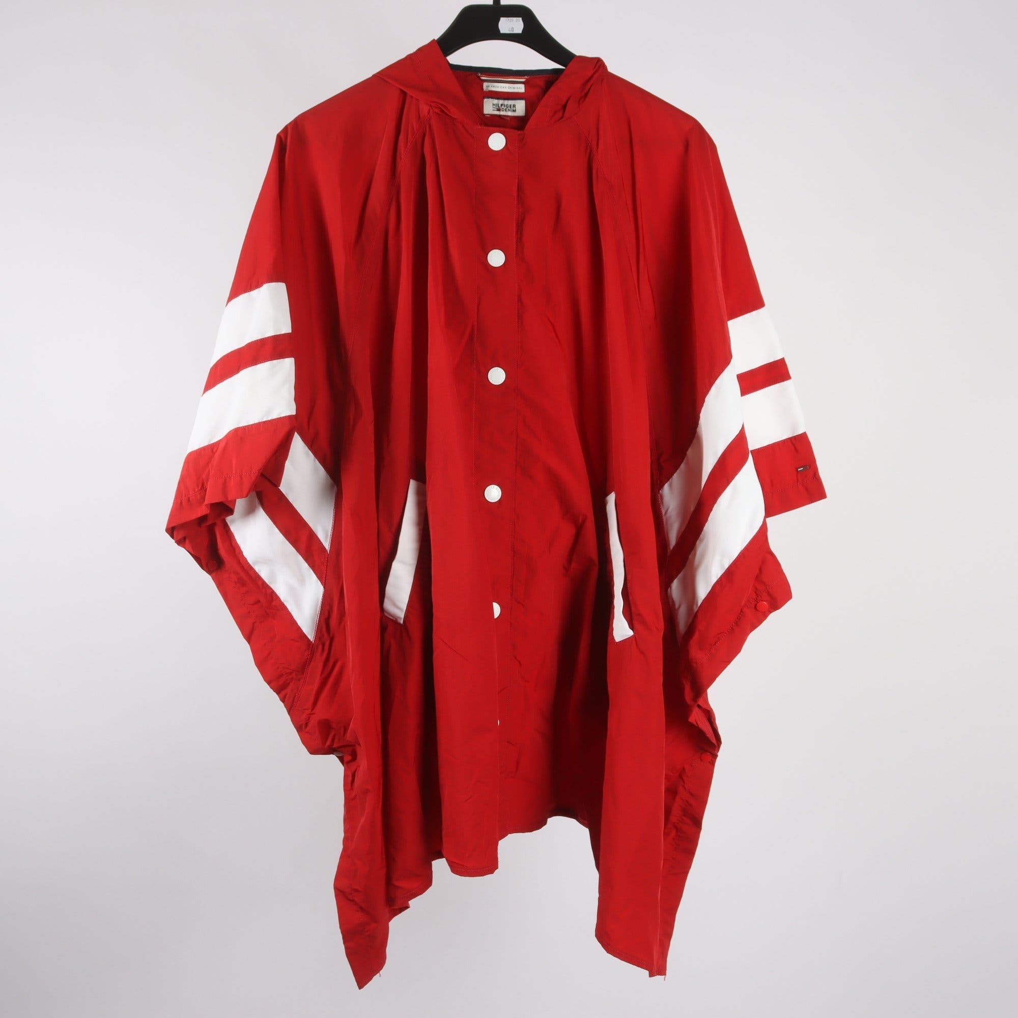 Poncho, Tommy Hilfiger, röd, vit, stl. XS/S