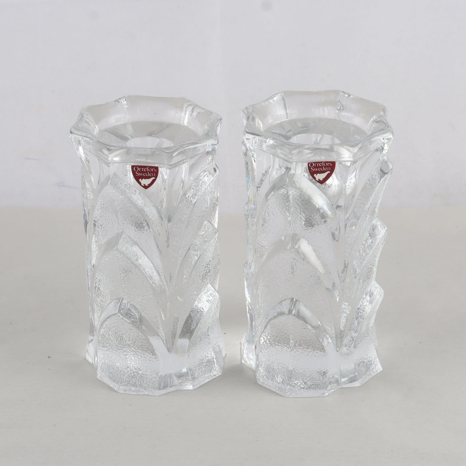 Ljusstakar, glas, ”Capella”, Lars hellsten, Orrefors, 1900-tal, ett par