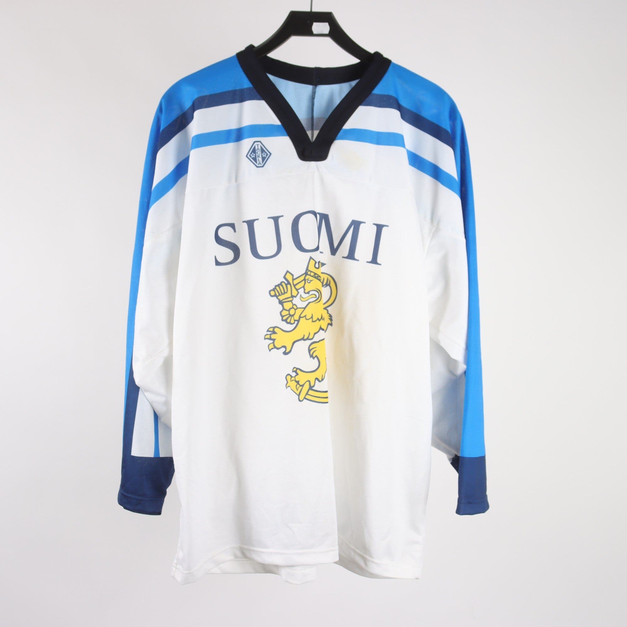 Hockeytröja, Suomi, Finland, vit, blå, stl. M.