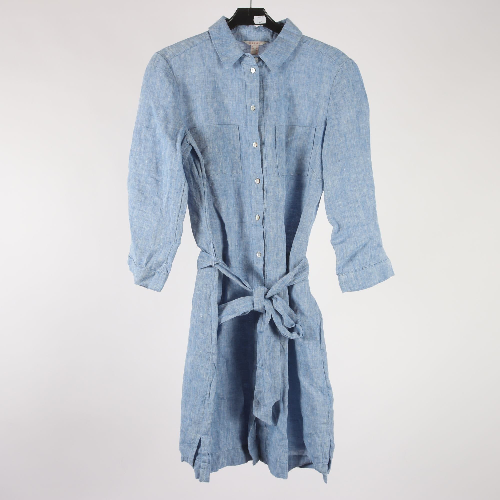 Klänning, Esprit, blå, 100% linne, stl. 36