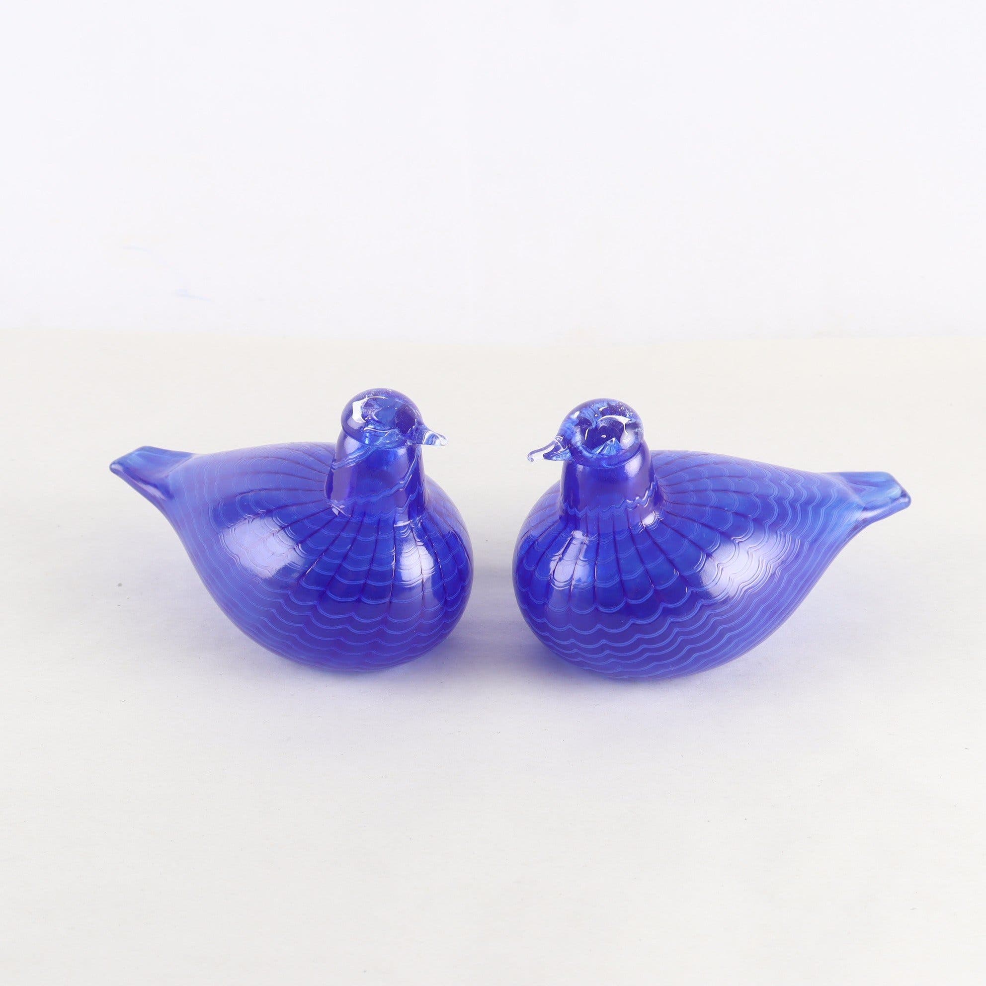 Figuriner, glas, ”Sinisulka”, Oiva Toikka, Iittala, 2 st