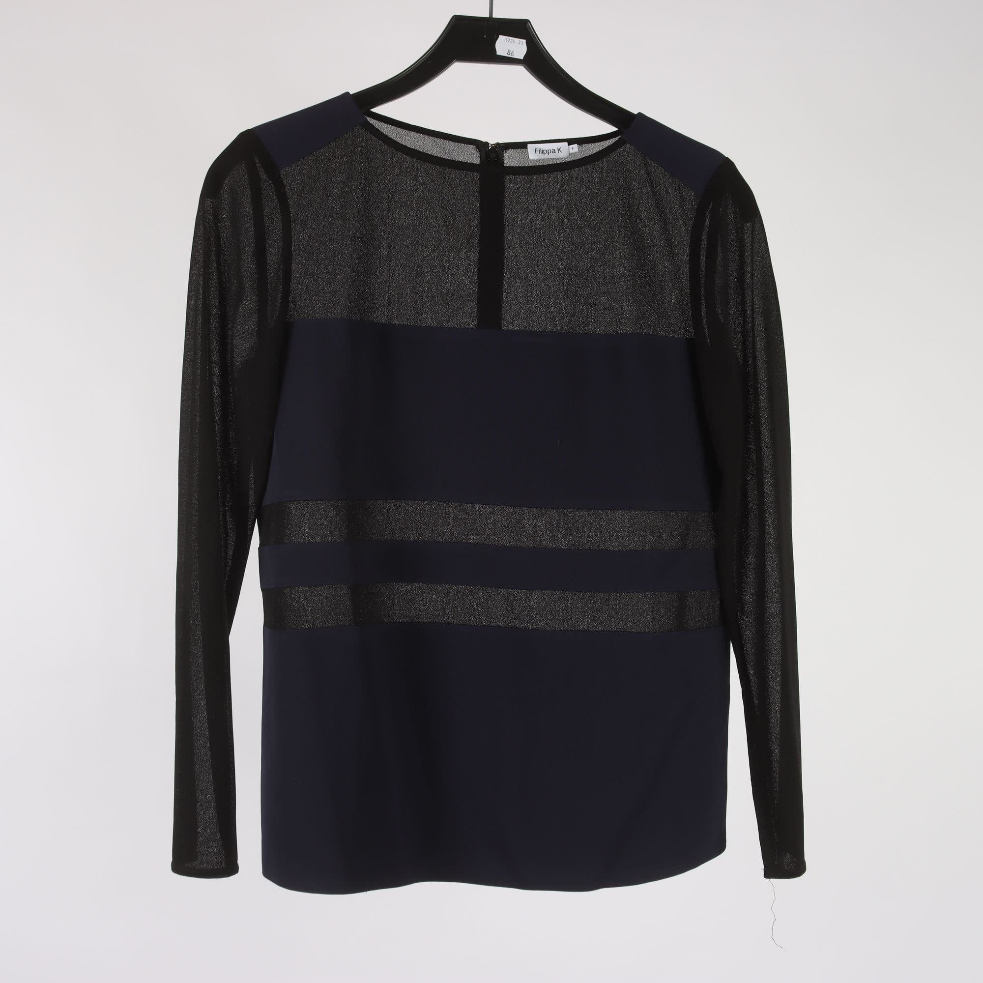 Blus, Filippa K, svart, blå, stl. S
