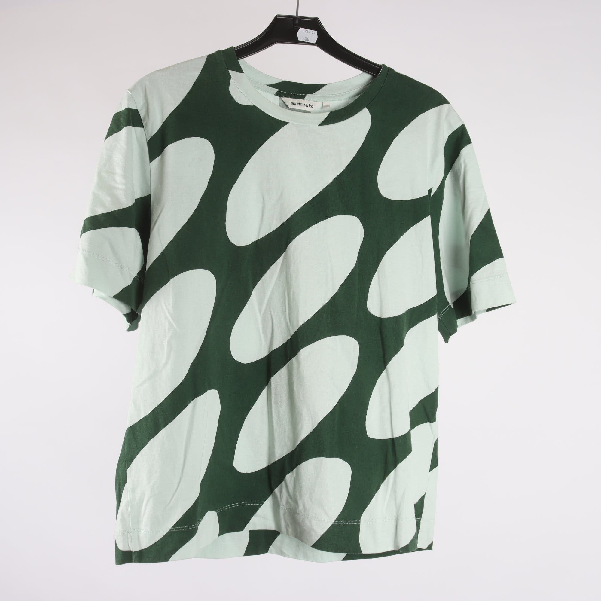 T-tröja, Marimekko, grön, mönstrad, stl. S