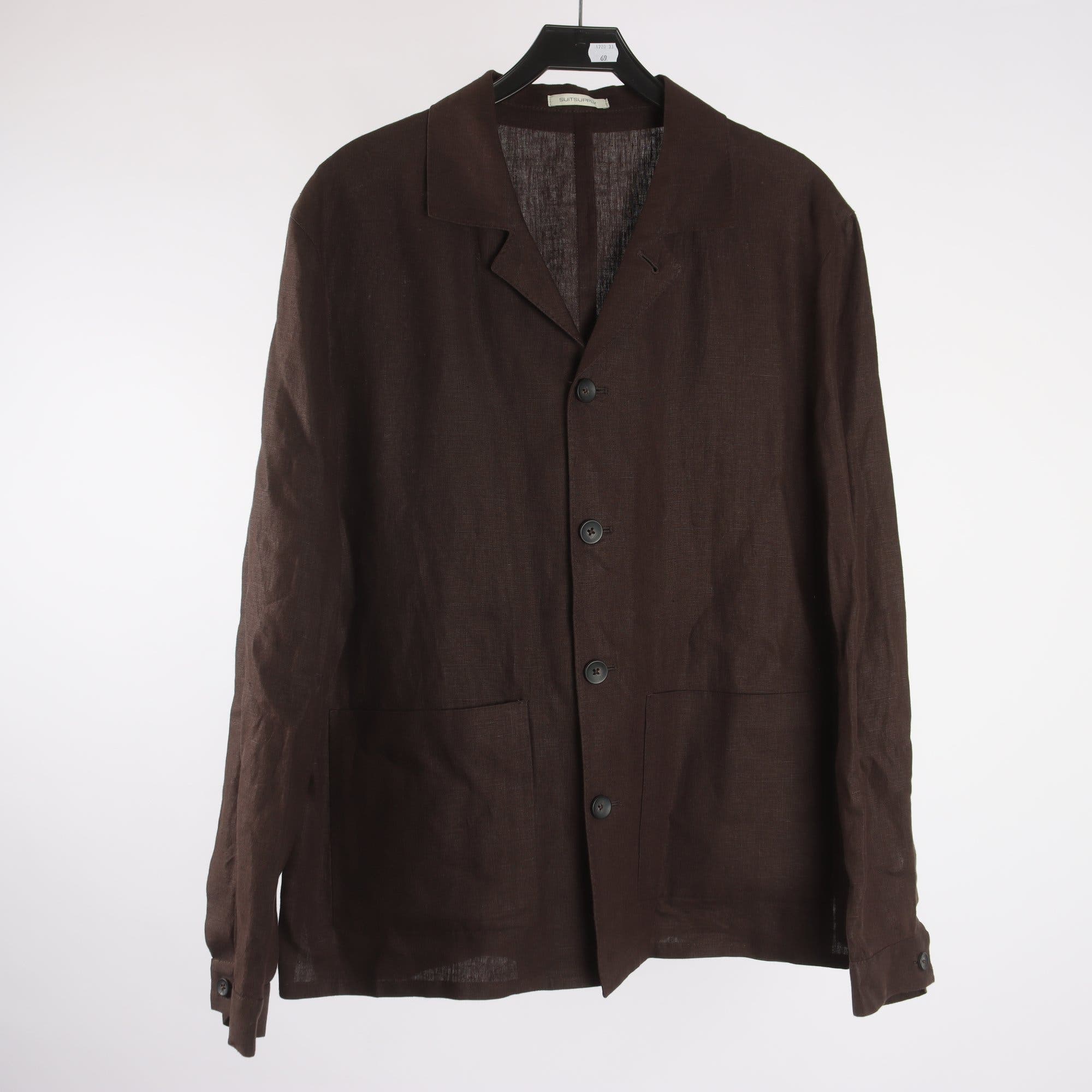 Overshirt/jacka, Suitsupply, brun, 100% linne, stl. 54