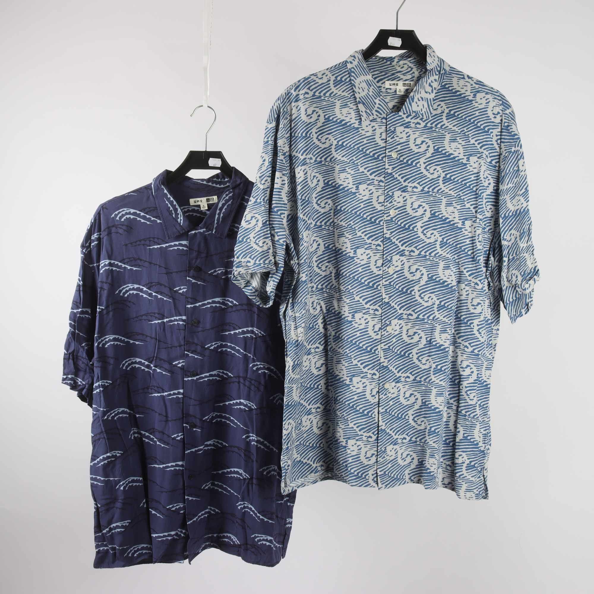 Skjorta, 2-pack, Uniqlo, Unsodo mönstrad, blå, stl. XL