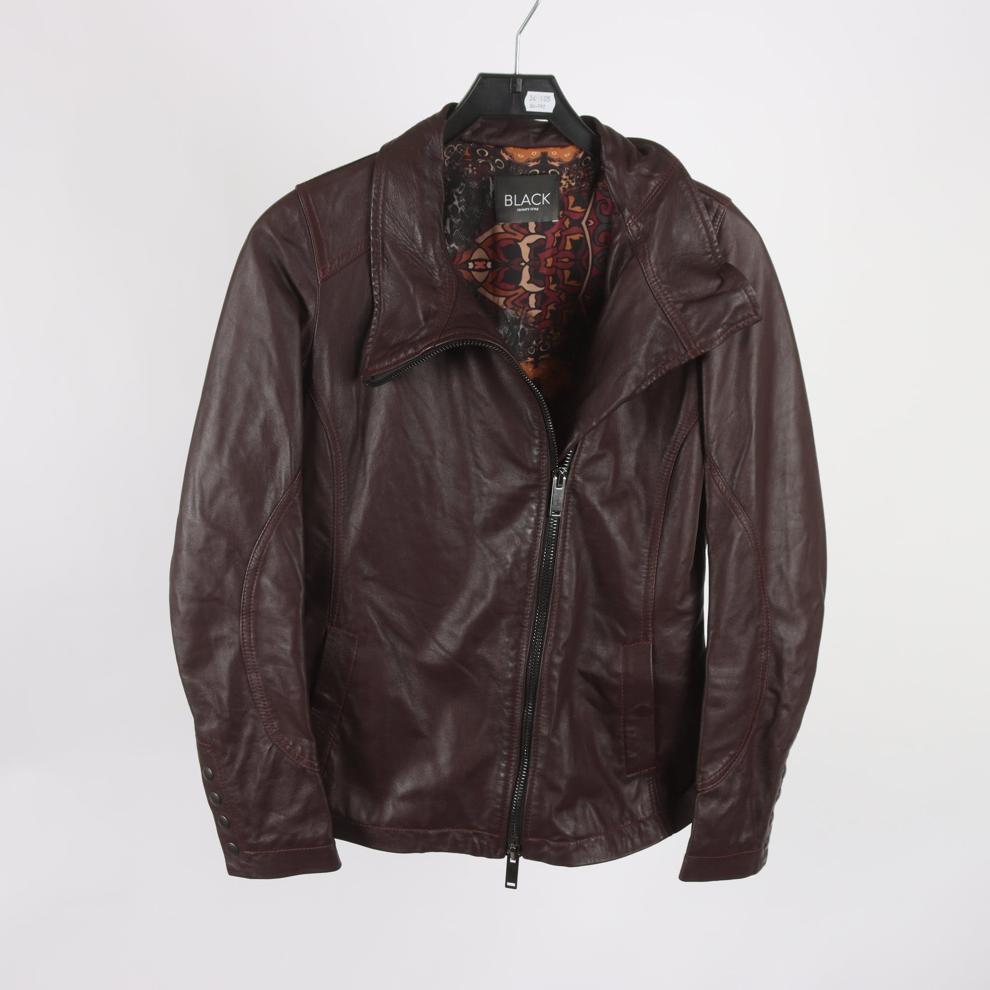 Skinnjacka, Black, 100% läder, stl. M