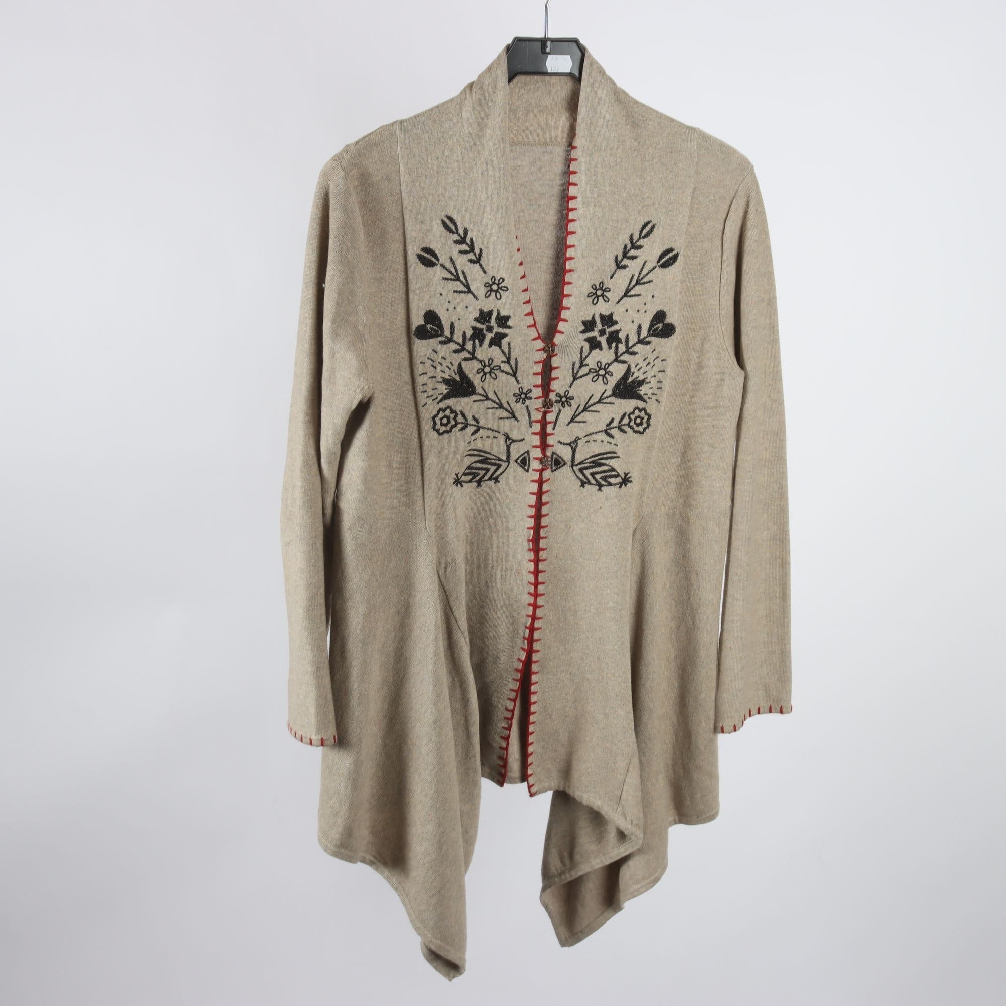 Kofta, Okänd, beige, broderad, stl. ca. M.