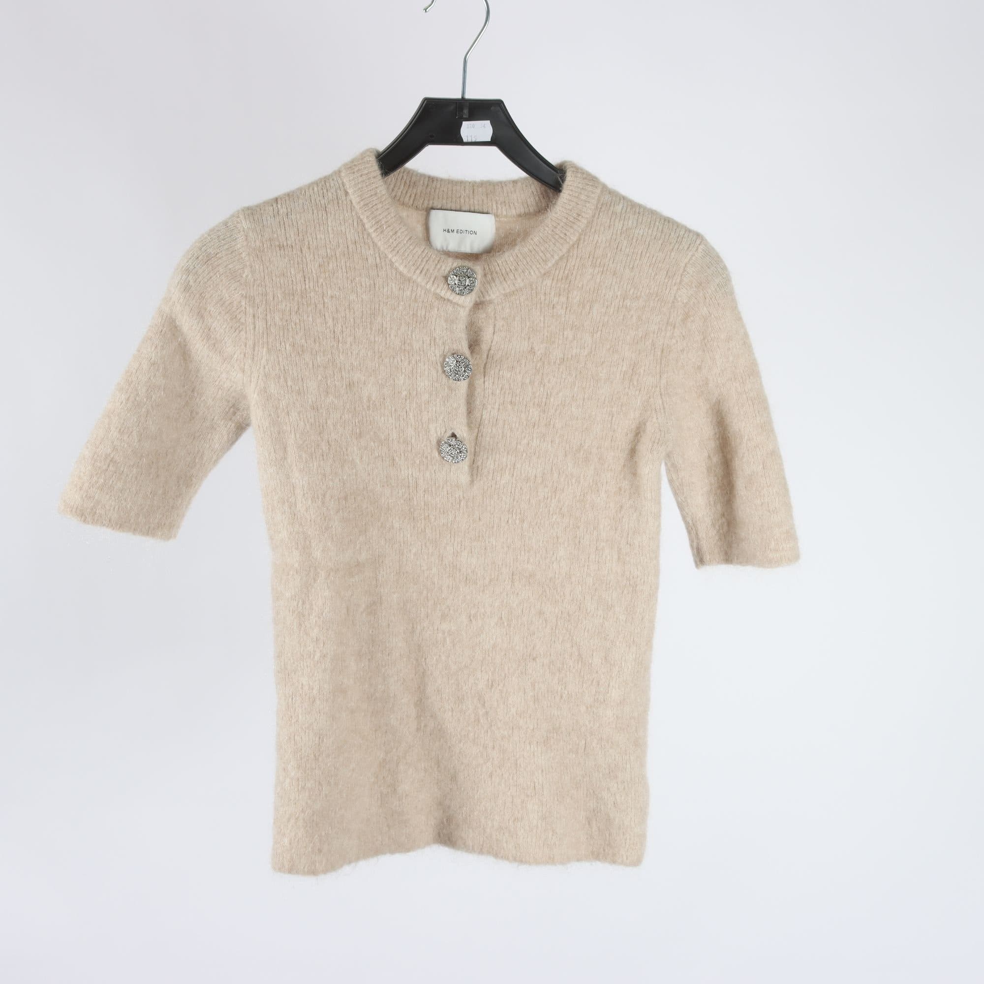 Tröja, H&M Edition, beige, stl. ull, mohair, stl. ca. XS.