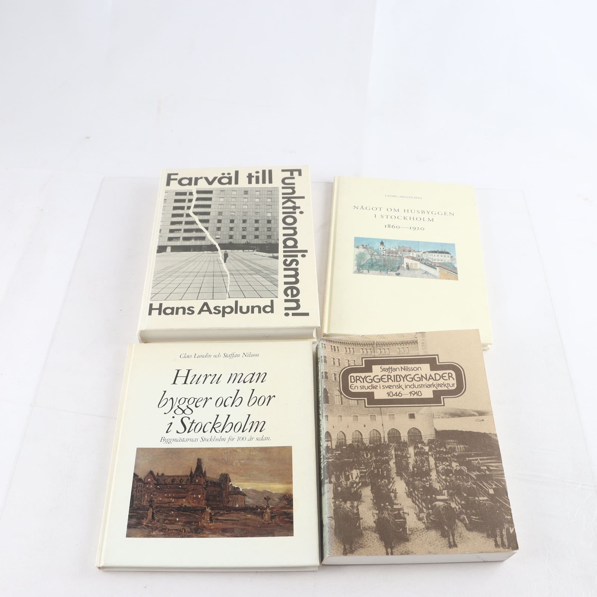 Svensk arkitekturhistoria, bokpaket med 4 volymer