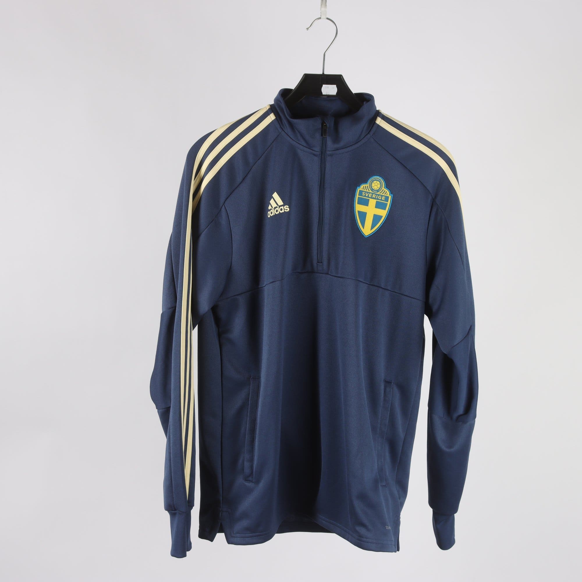 Träningsjacka, Adidas, Sverige, blå, gul, stl. M.