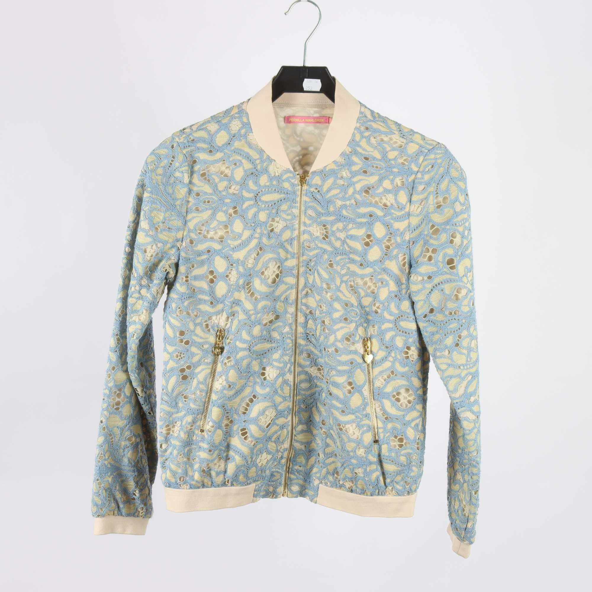 Jacka, Pernilla Wahlgren, beige, blå, stl. XS.
