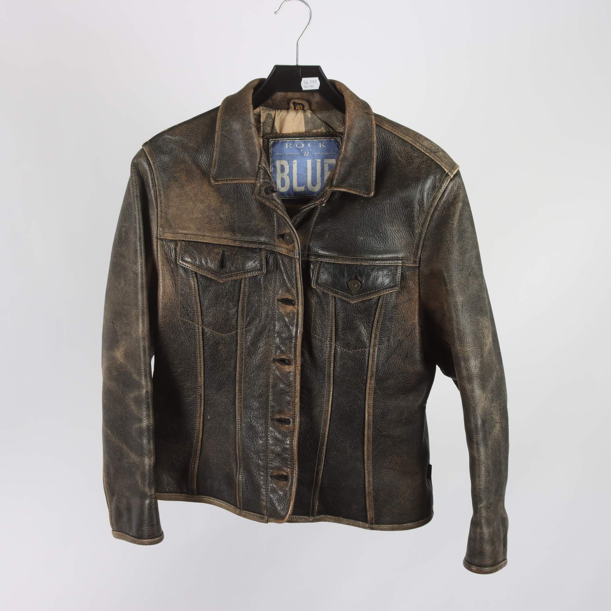 Skinnjacka, Rock ´n blue, 100% läder, stl. 40