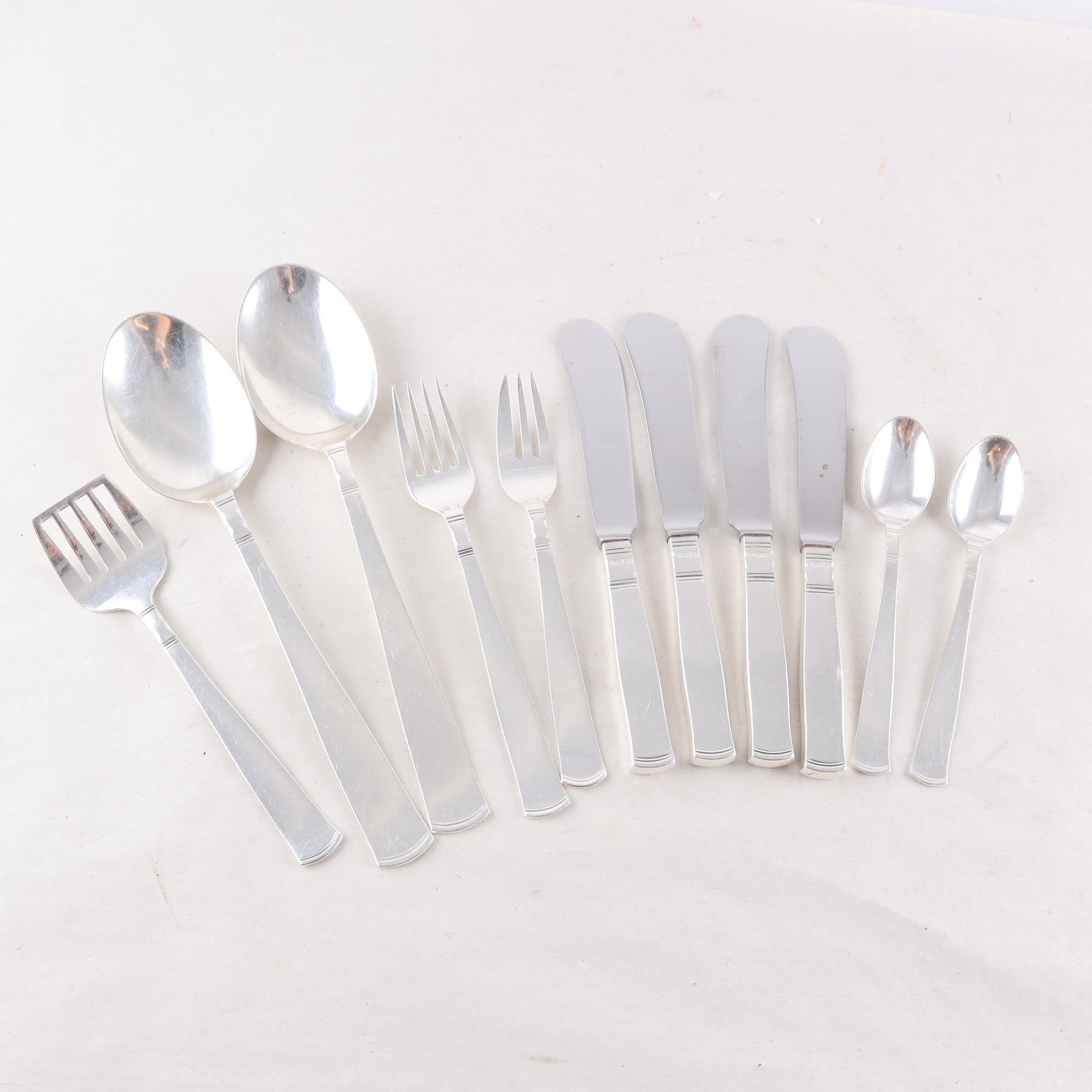 Blandade bestick, silver, ”Rosenholm”, Jacob Ängman, 11 delar
