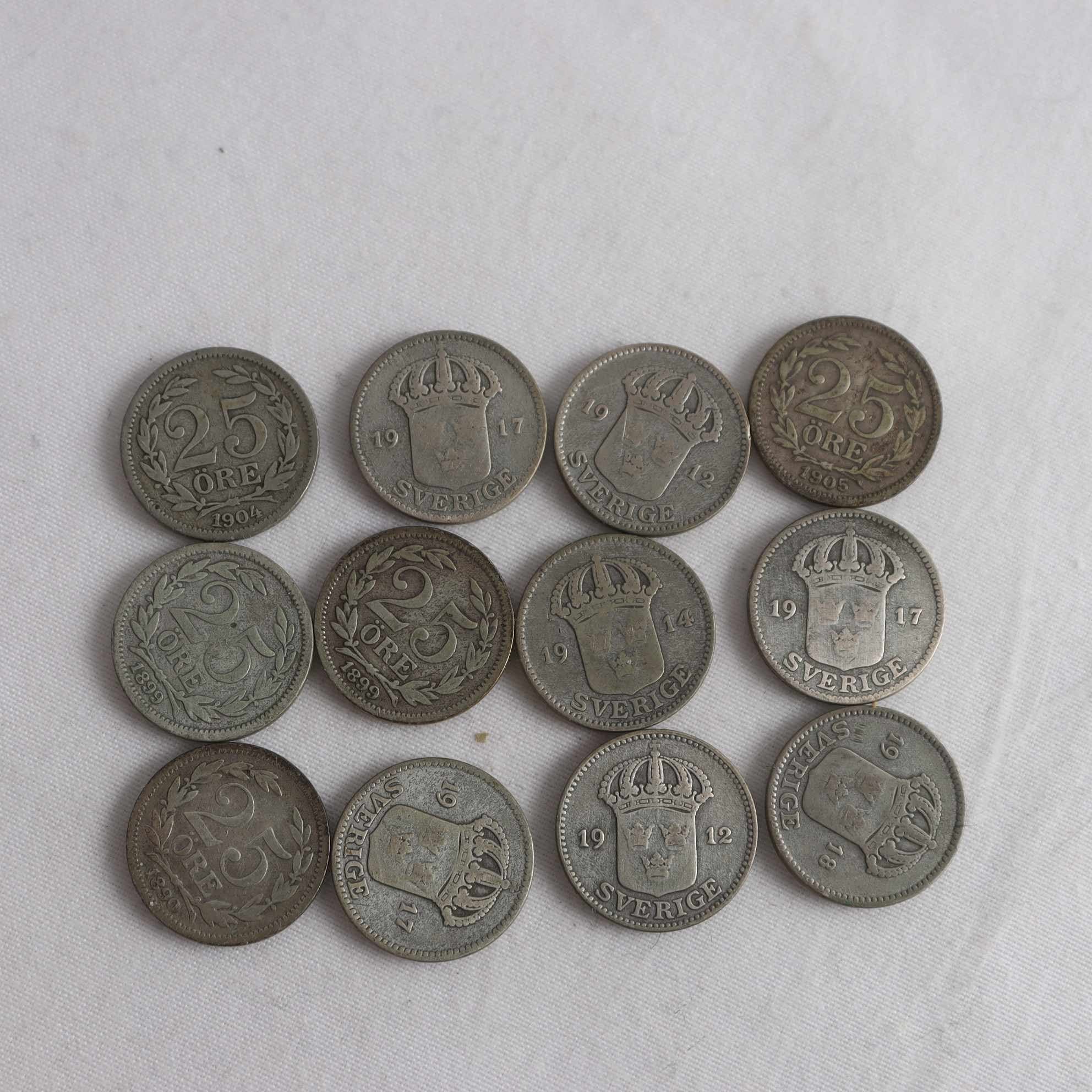 Svenska mynt, silver 60%.