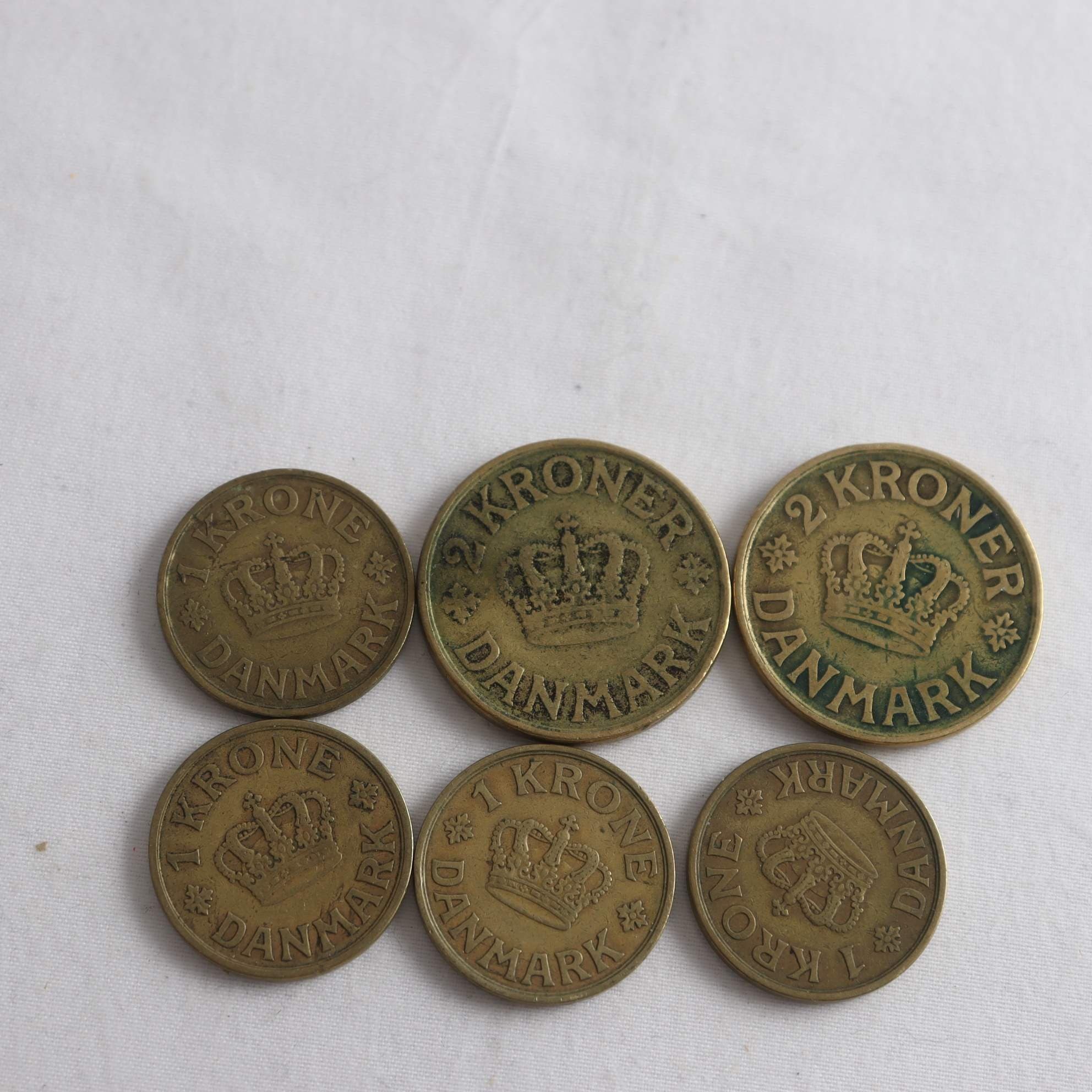 Samling med danska mynt, 1920-tal till 1930-tal.