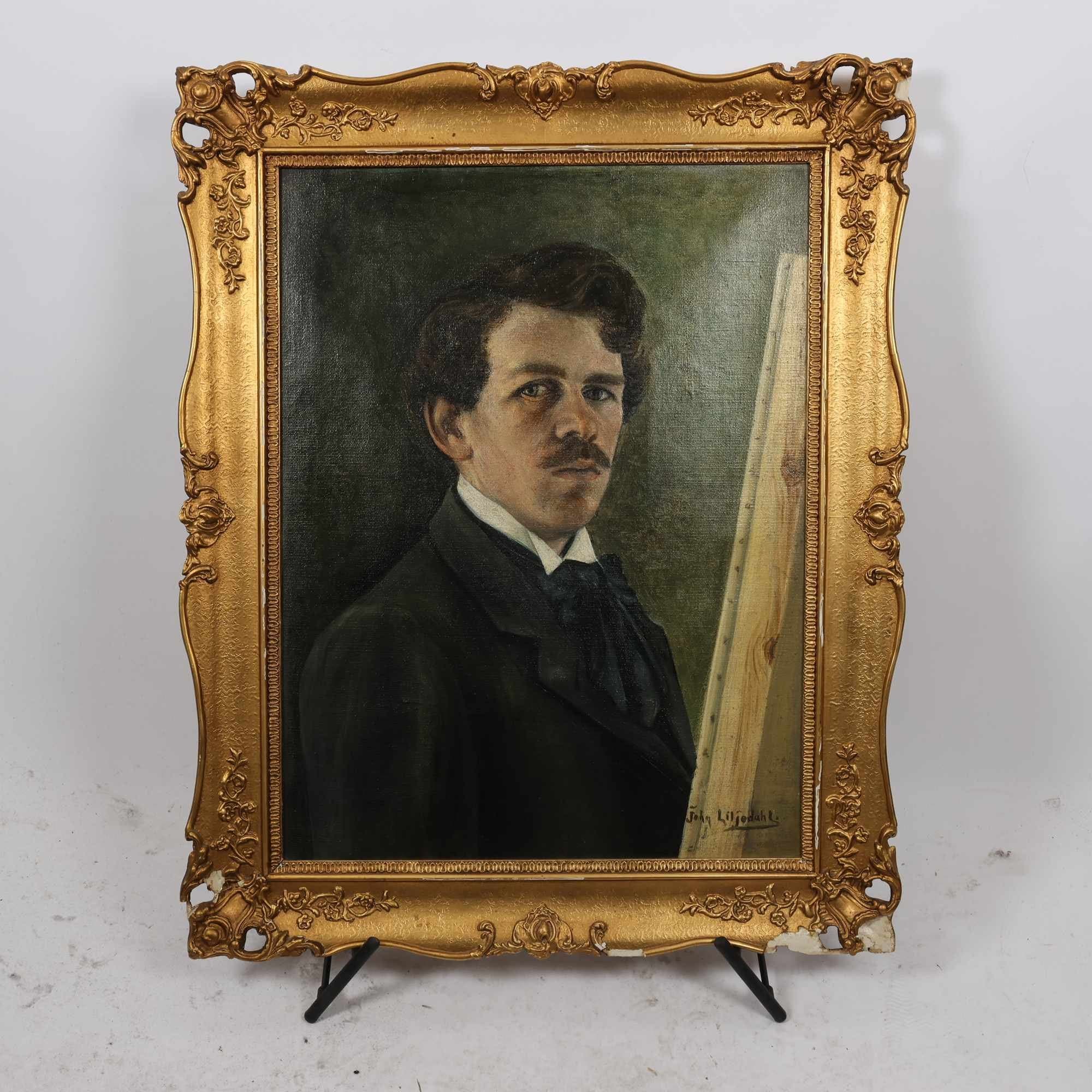 Olja på duk, porträtt, John Liljedahl, (1901-1956), signerad. Endast avhämtning