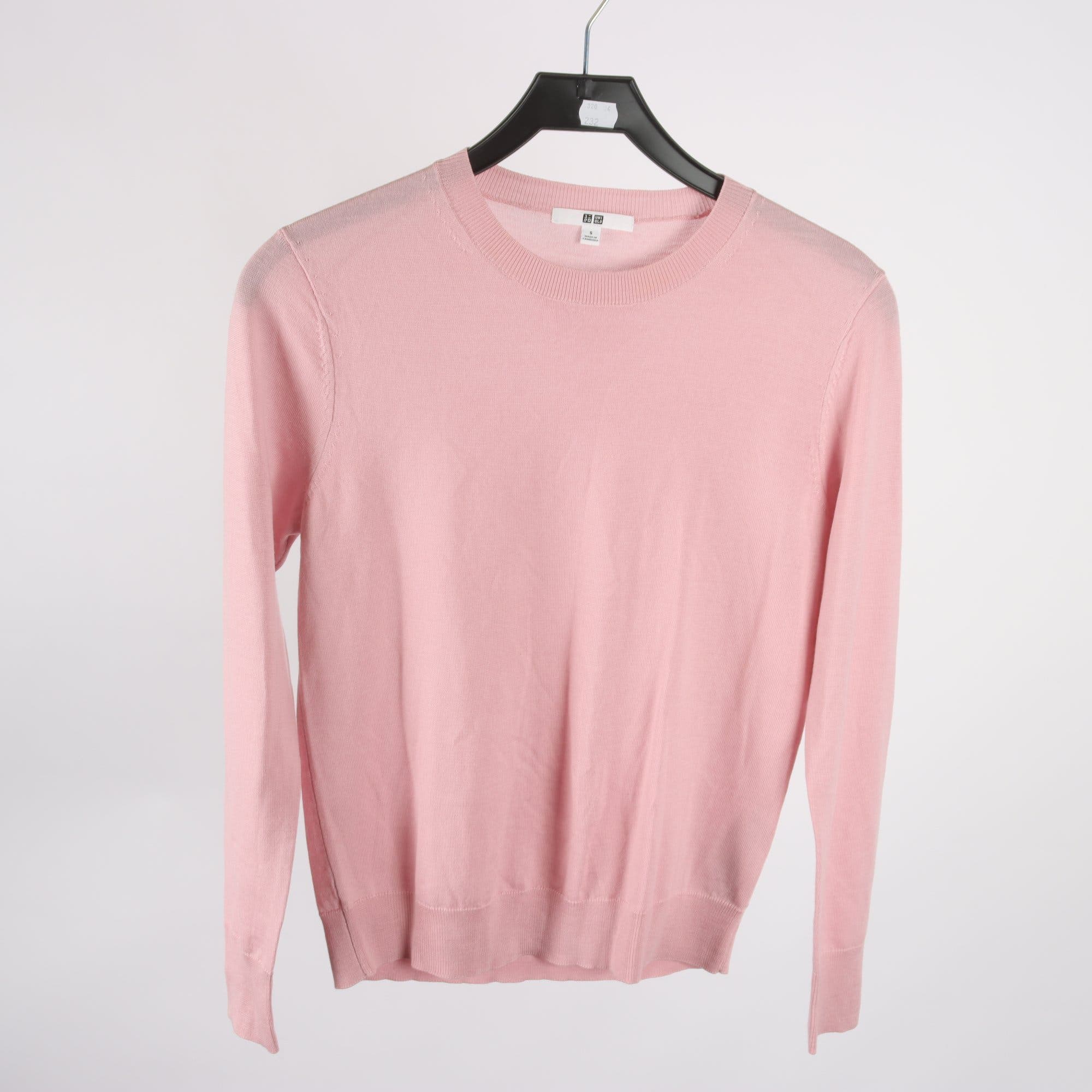 Tröja, Uniqlo, rosa, 100% ull, stl. S.
