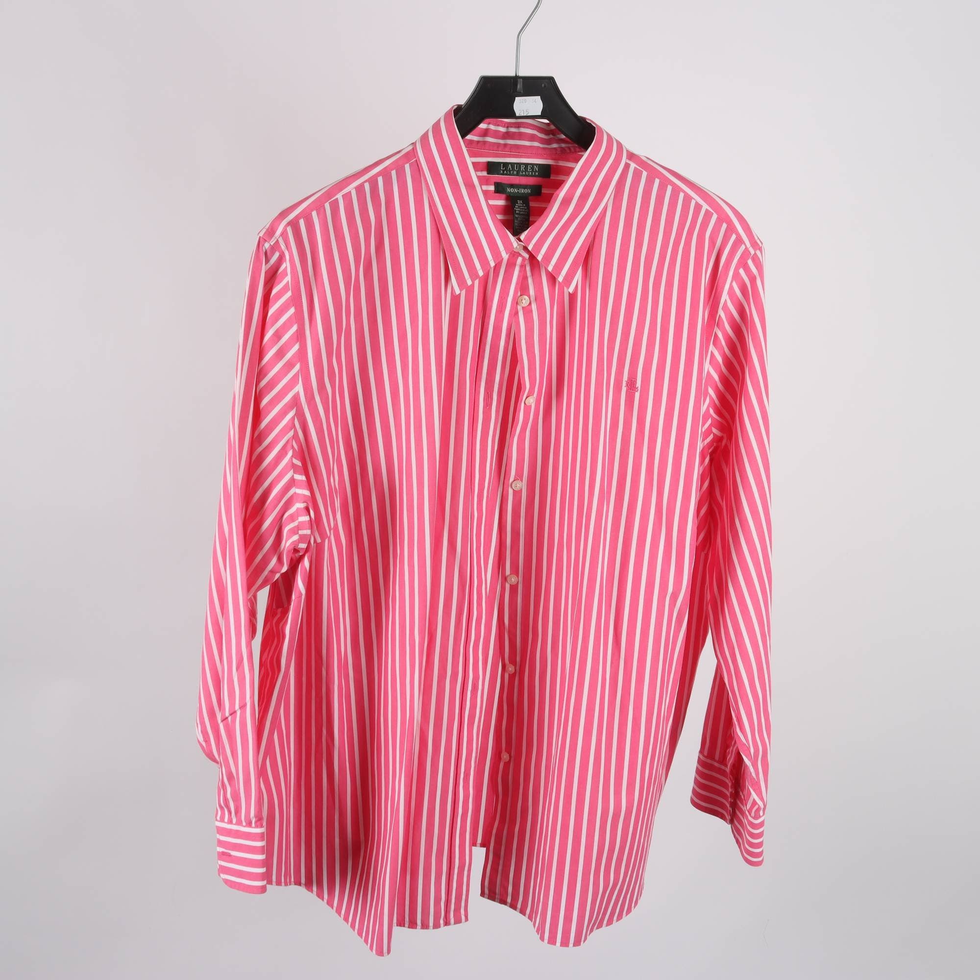 Blus, Lauren Ralph Lauren, randig, vit, rosa, stl. 3XL.