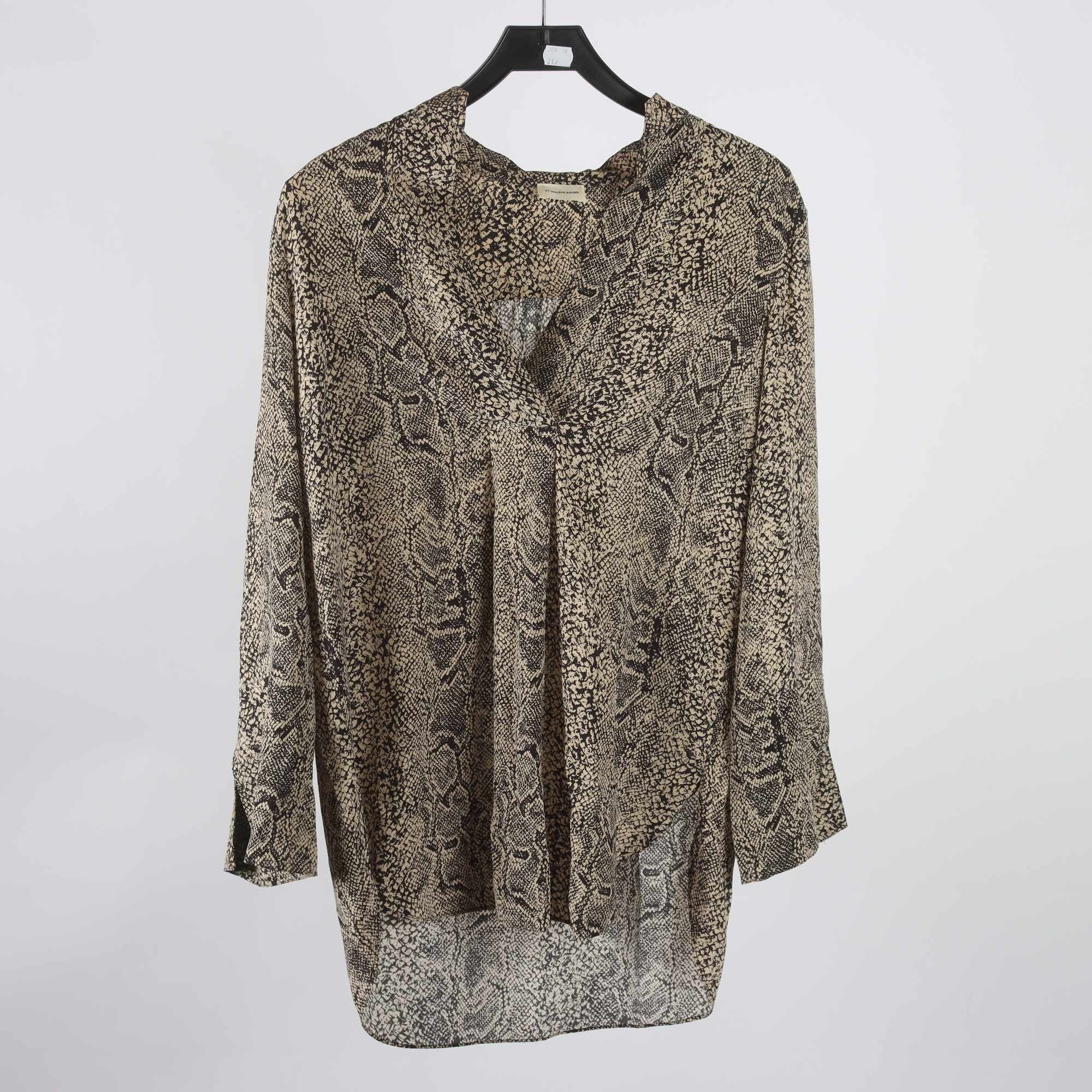 Blus, By Malene Birger, svart, beige, 100% silke, stl. 36-
