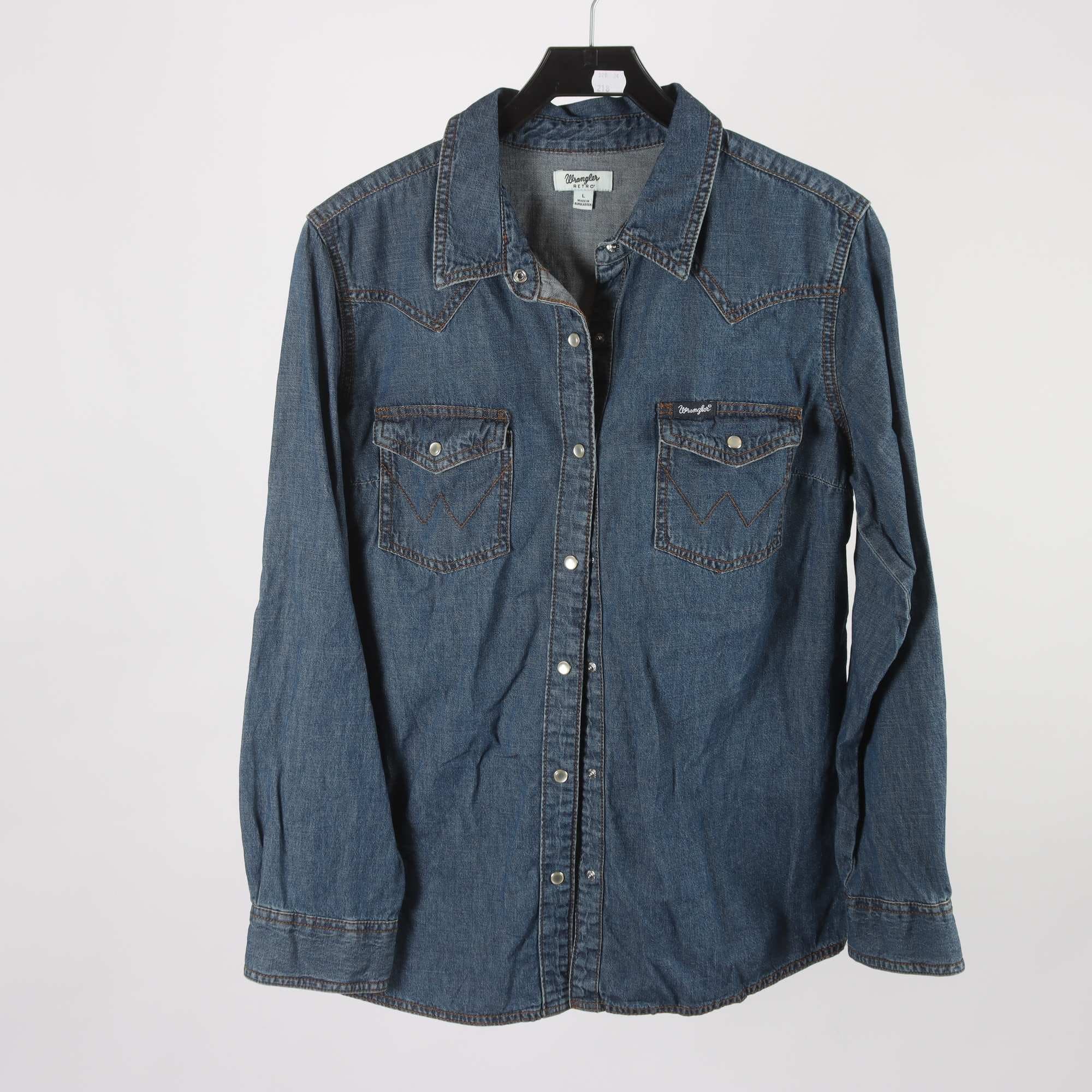 Jeansskjorta, Wrangler, blå, stl. L.
